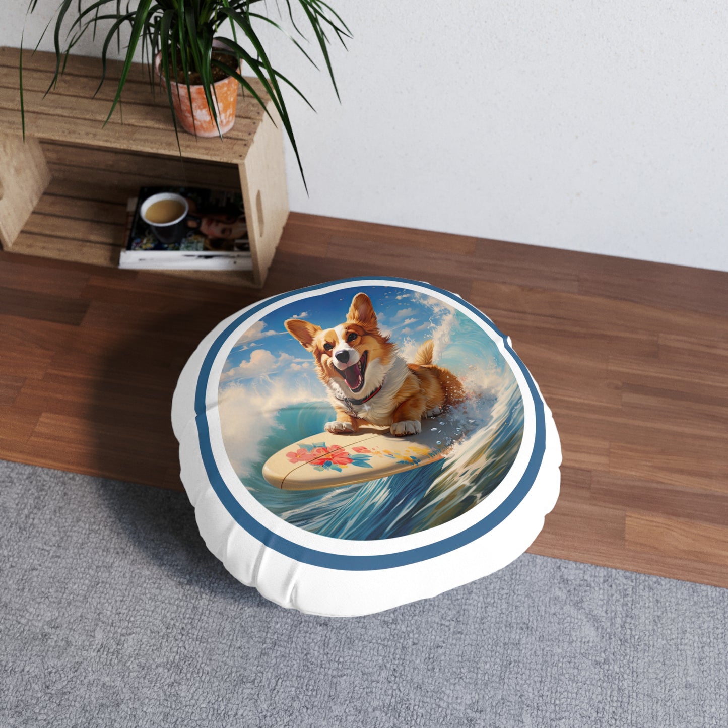 Cowabunga Corgi - Floor Pillow