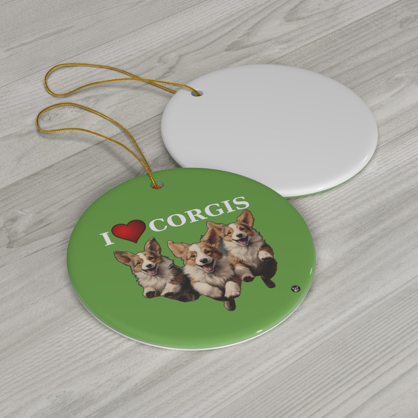 I Heart Corgis - Ceramic Ornament