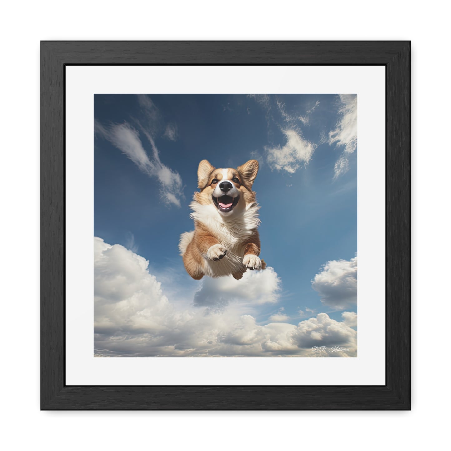 Flying Corgi - Framed Print