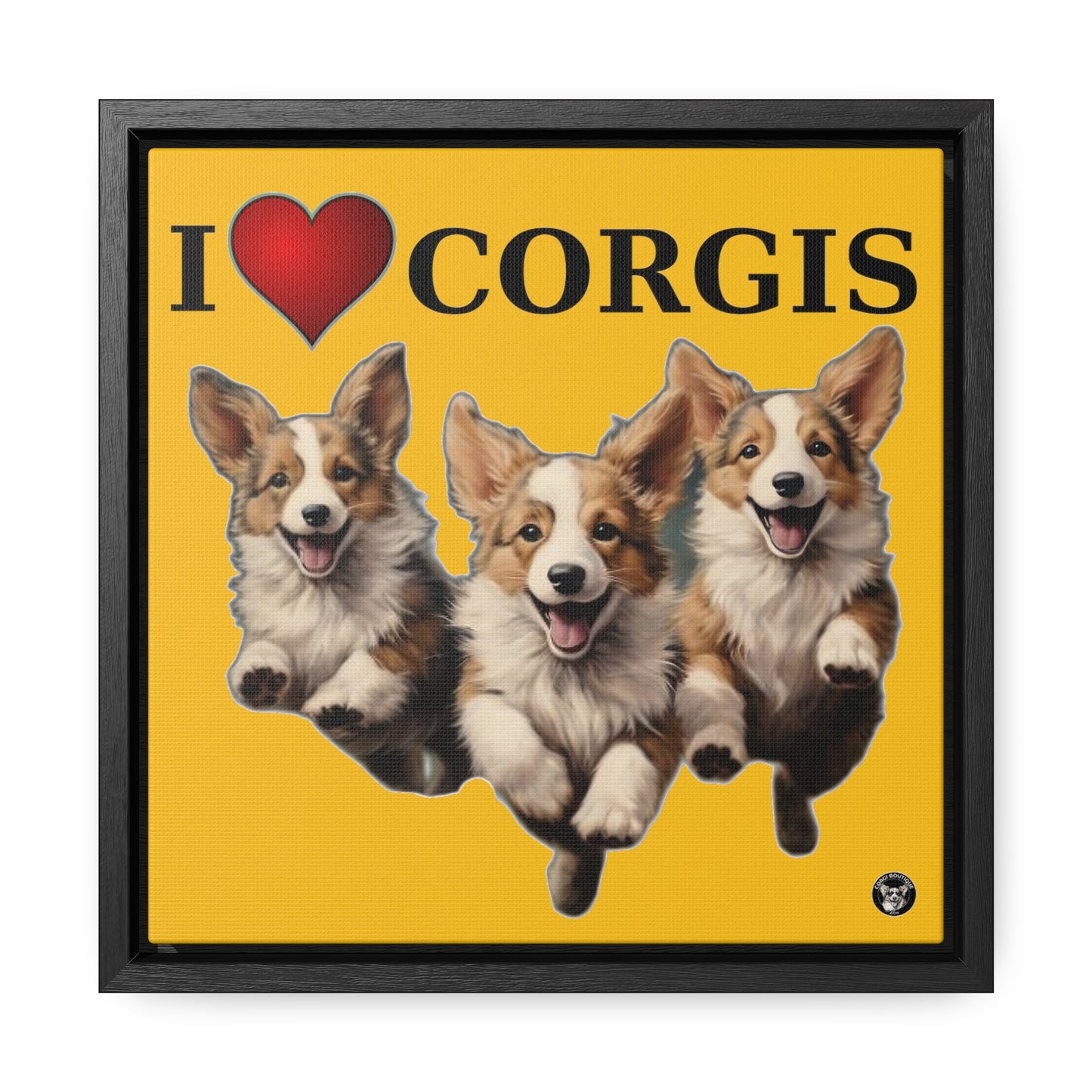 I Heart Corgis - Framed on Canvas