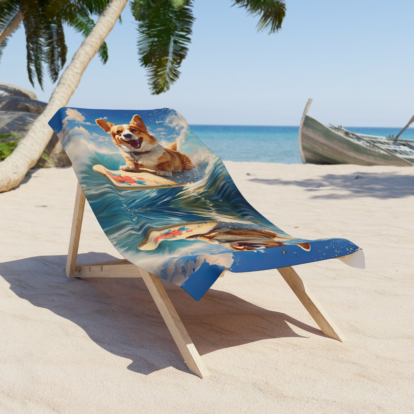 Cowabunga Corgi - Beach Towel