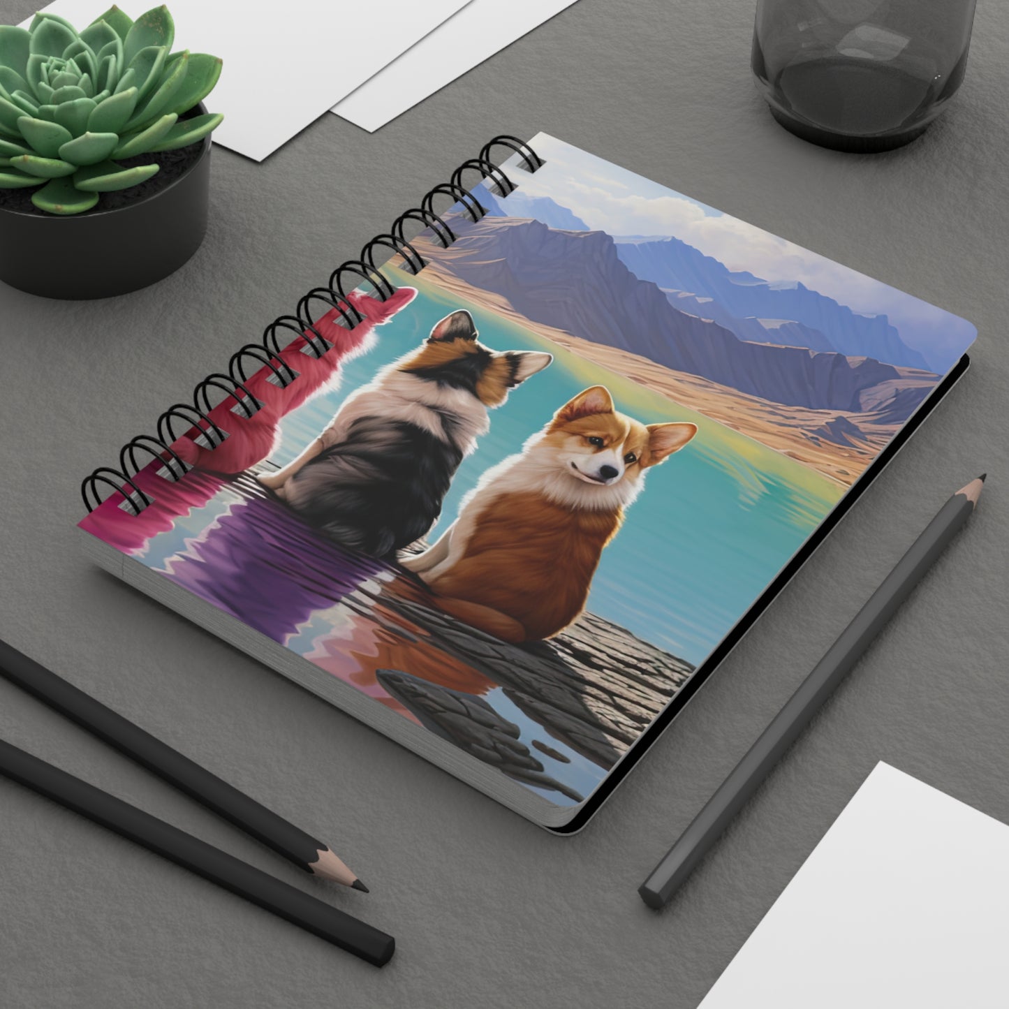 Corgi Lake - Spiral Bound Notebook