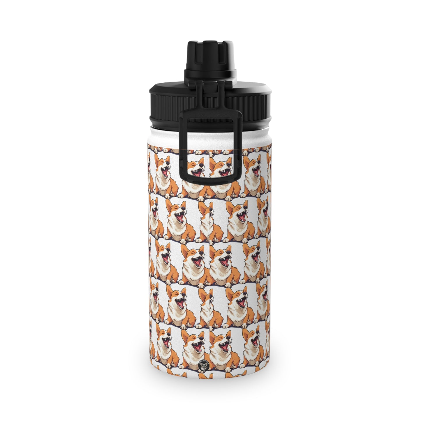 Comical Corgi Mosaic - Water Bottle with Sport Lid