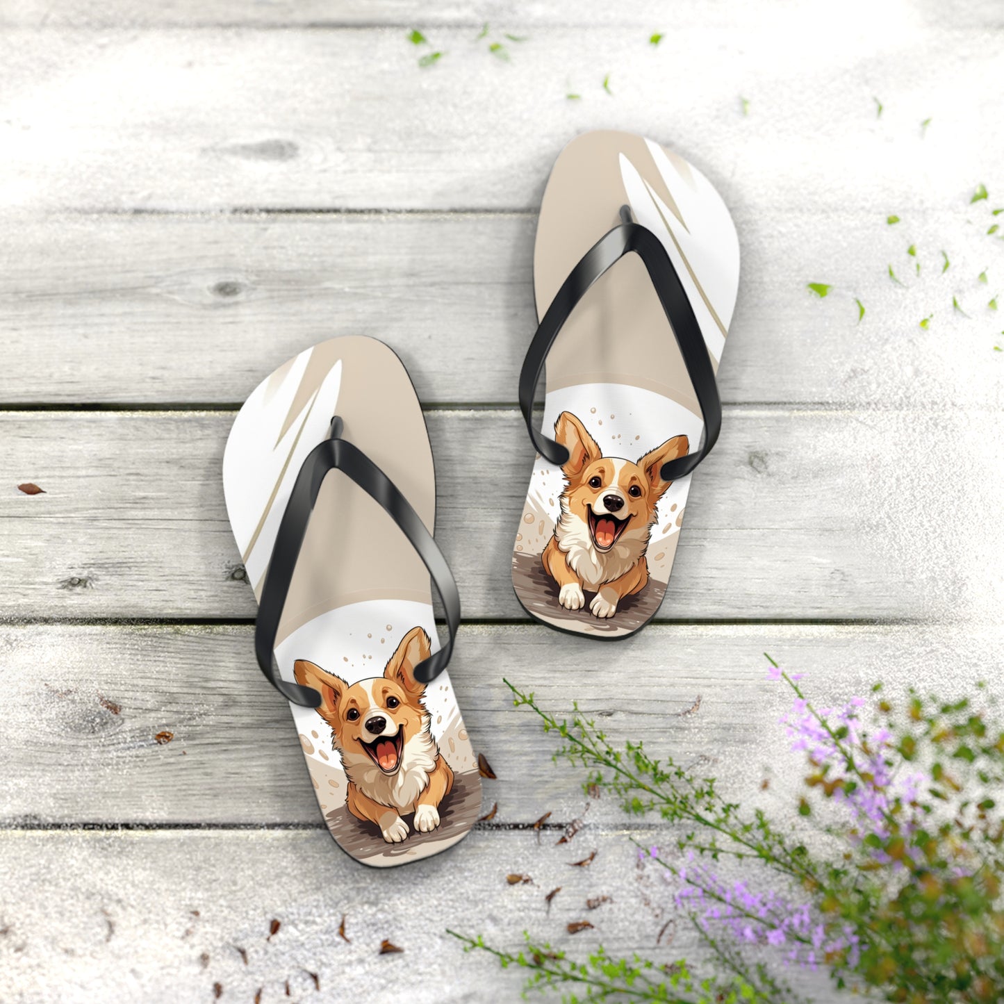 Corgi Cuteness Flip-Flops