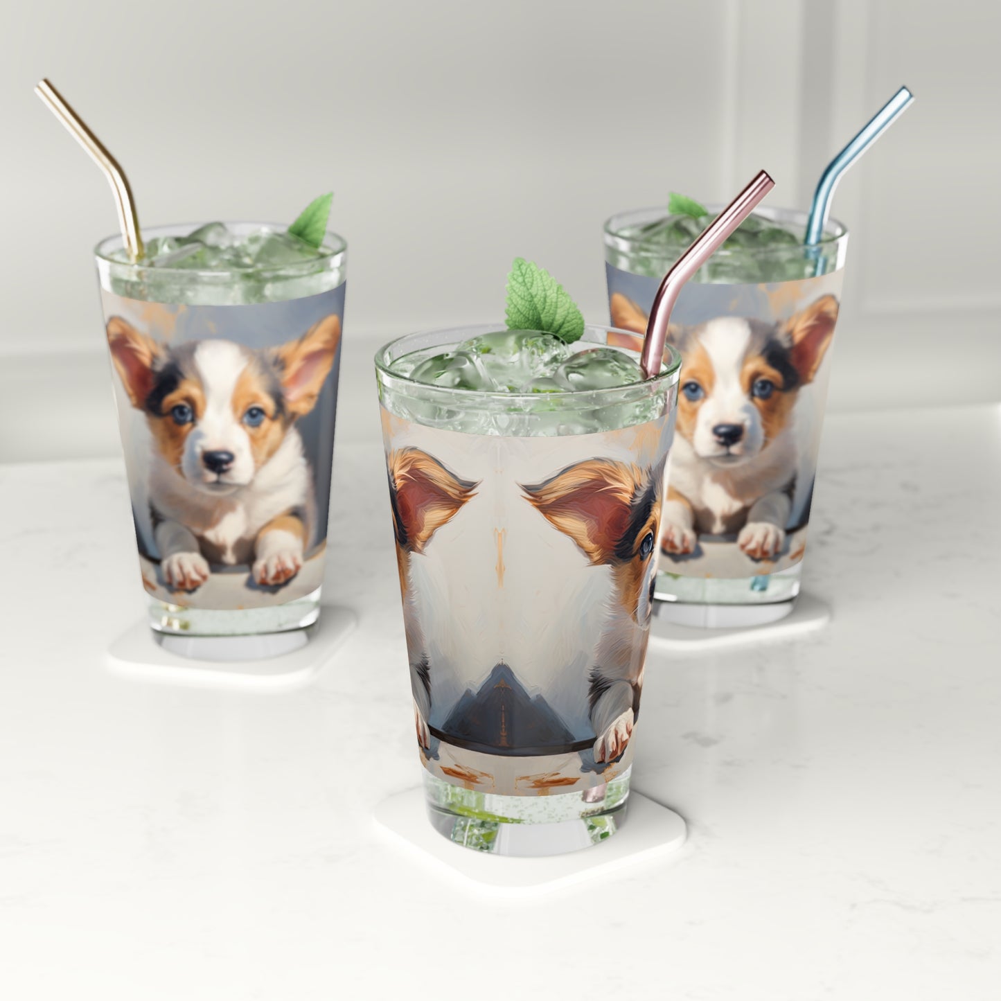 Puppy Portrait - Pint Glass