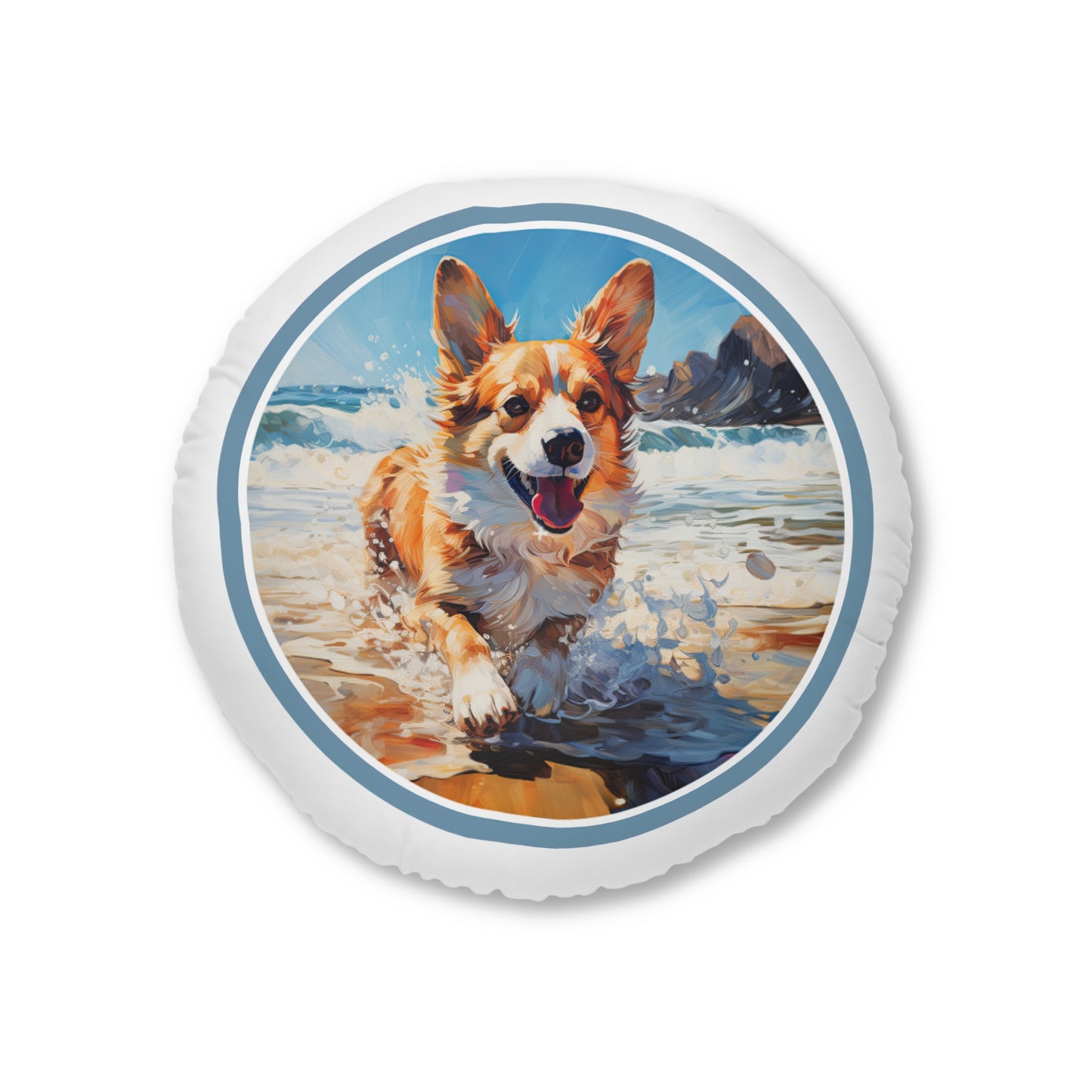 Coastal Corgi - Floor Pillow