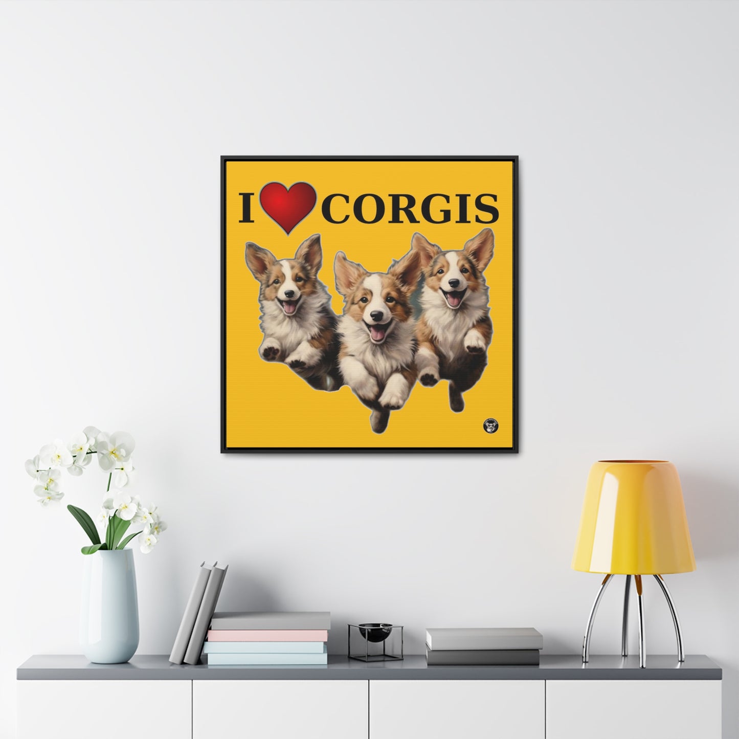 I Heart Corgis - Framed on Canvas