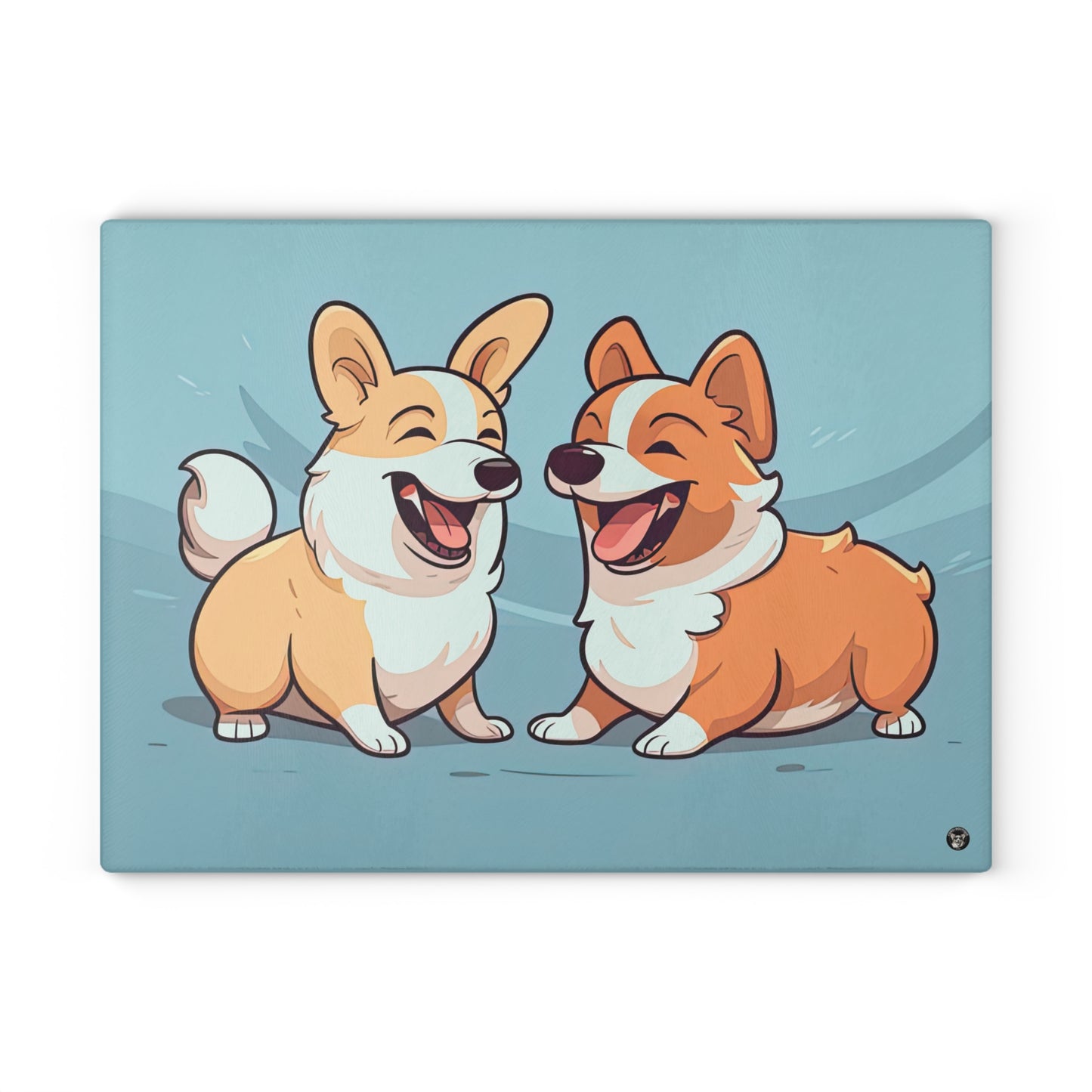 Corgi Couple - Glass Cutting Board