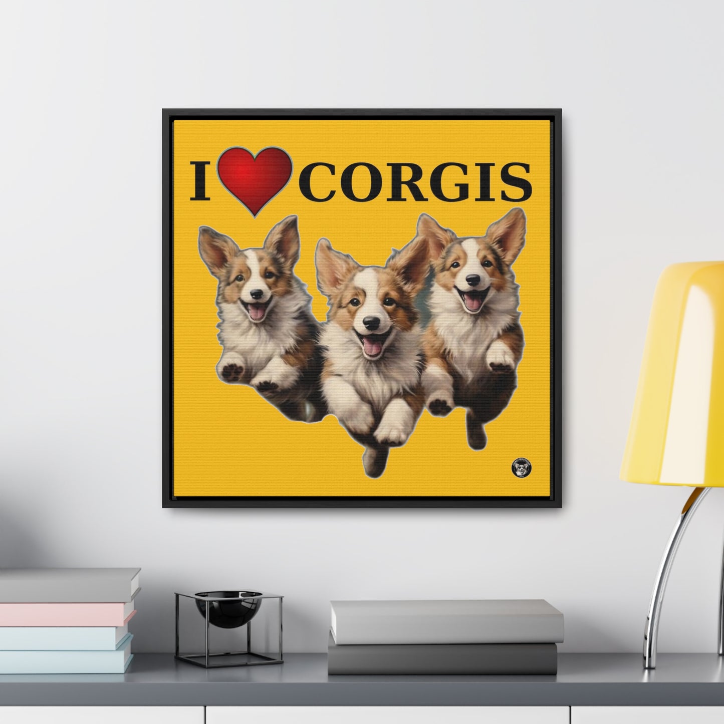 I Heart Corgis - Framed on Canvas