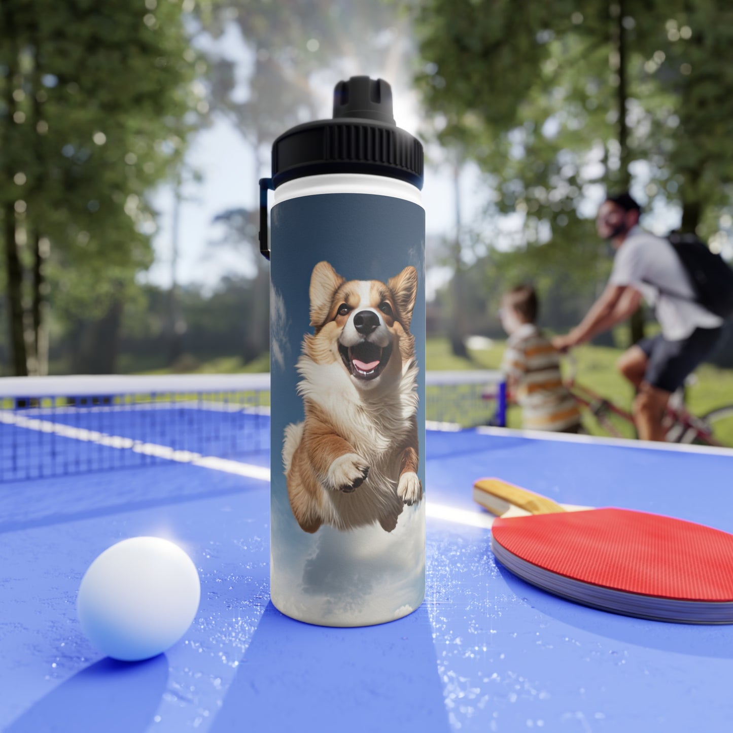 Super Corgi - Water Bottle with Sport Lid