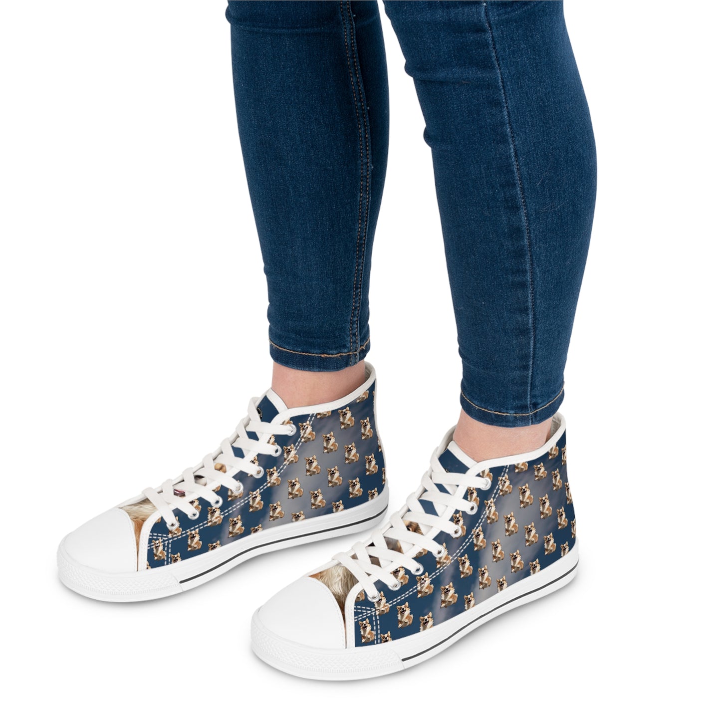 Super Corgi Mosaic - Women's High Top Sneakers