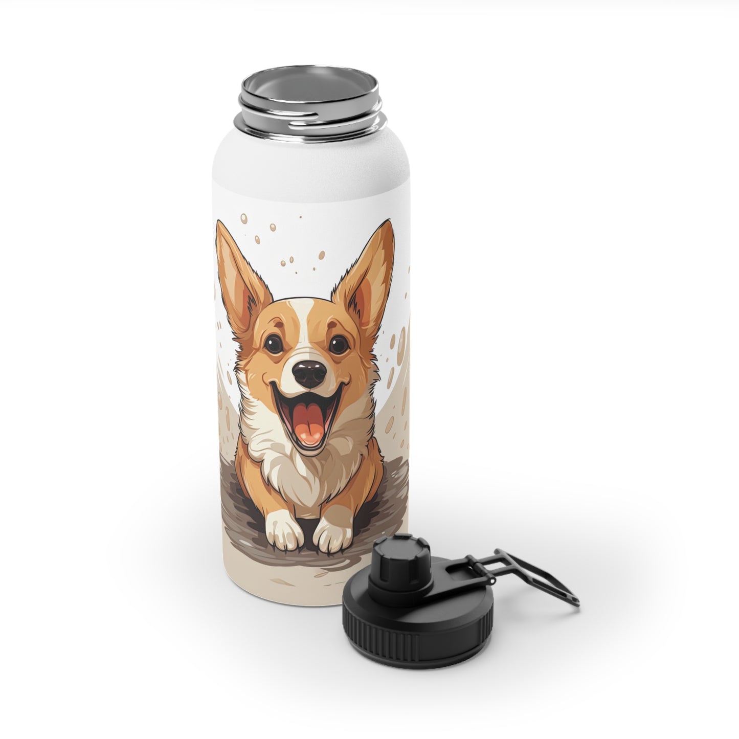 Corgi Cuteness - Water Bottle with Sport Lid