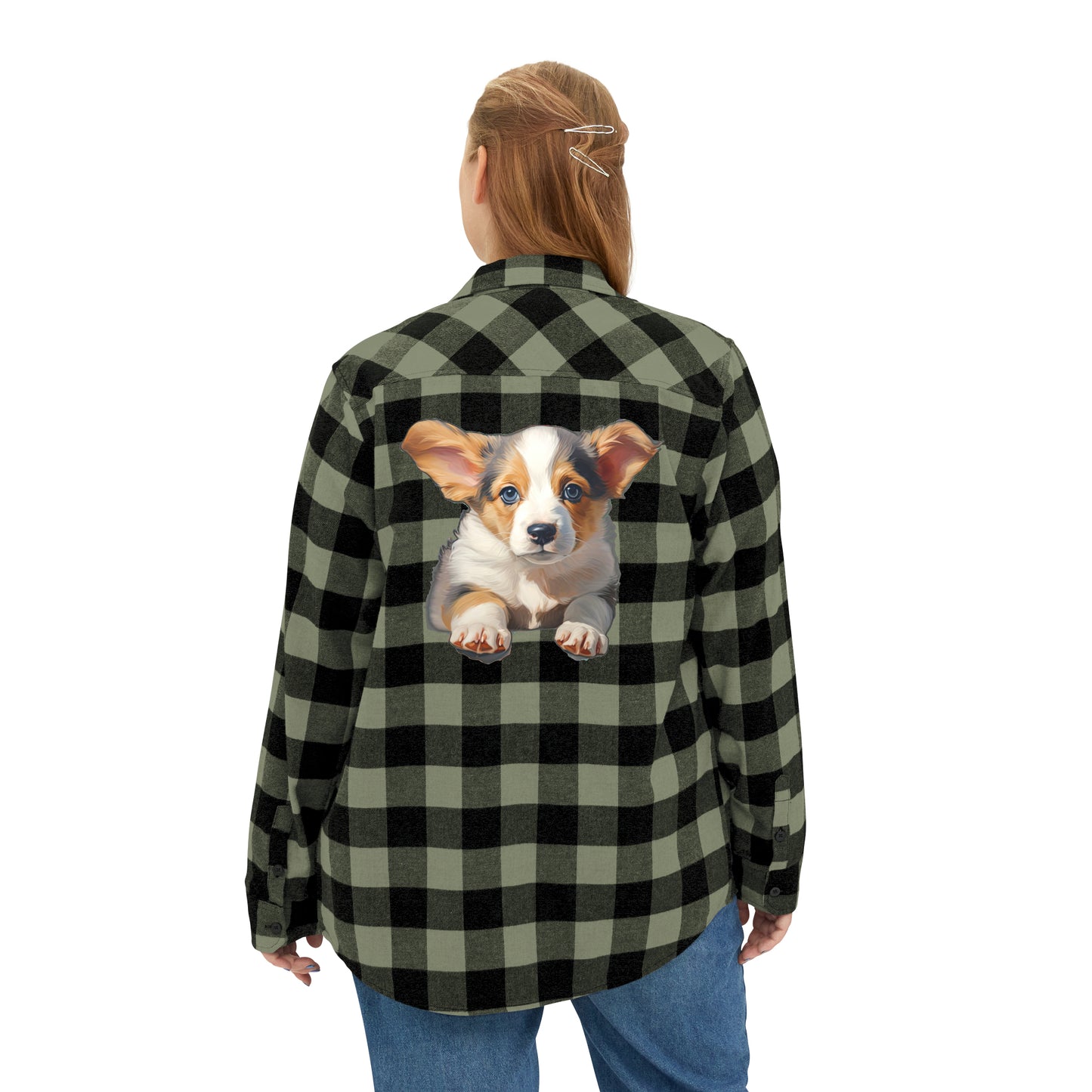 Puppy Portrait - Flannel Shirt