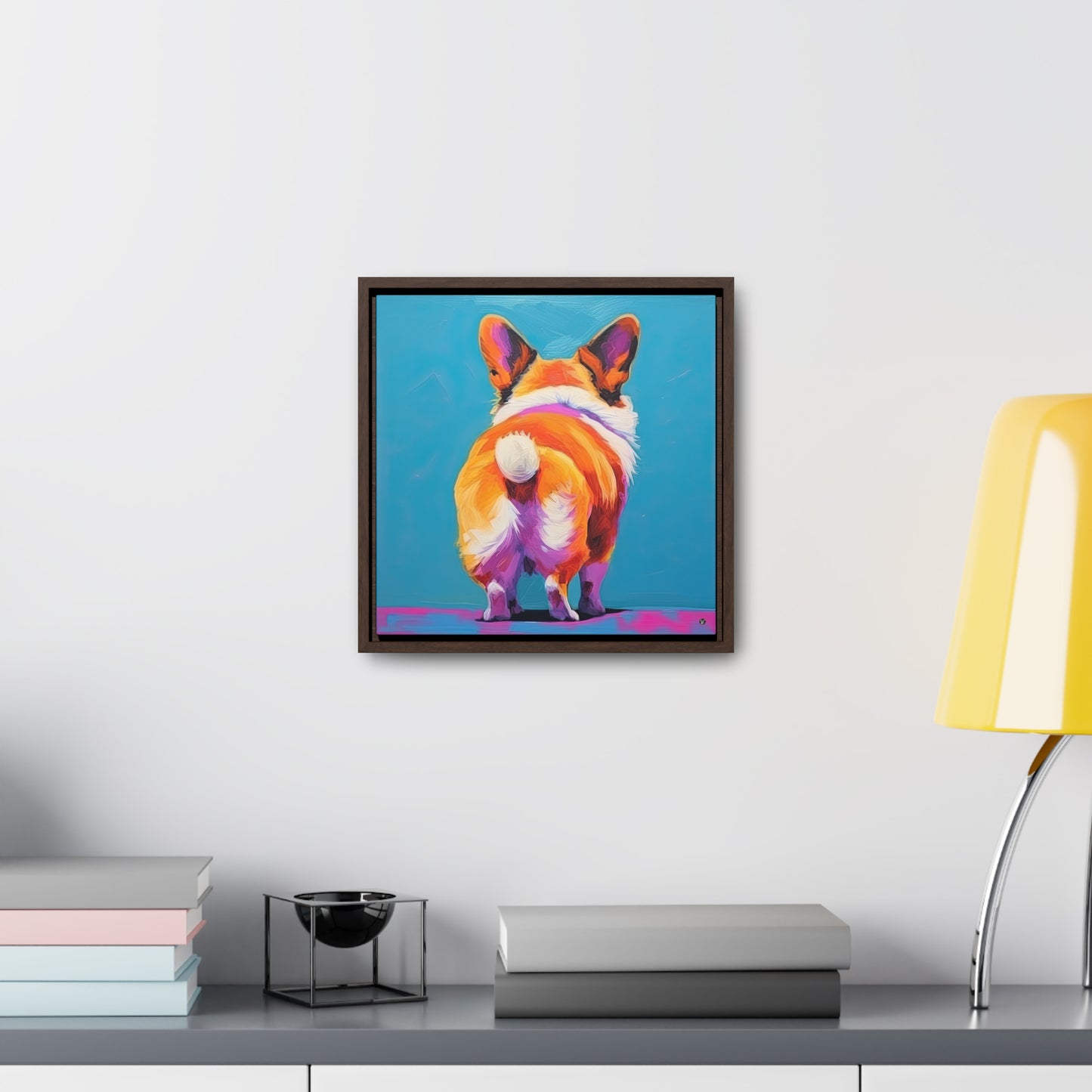 Corgi Butt - Framed on Canvas