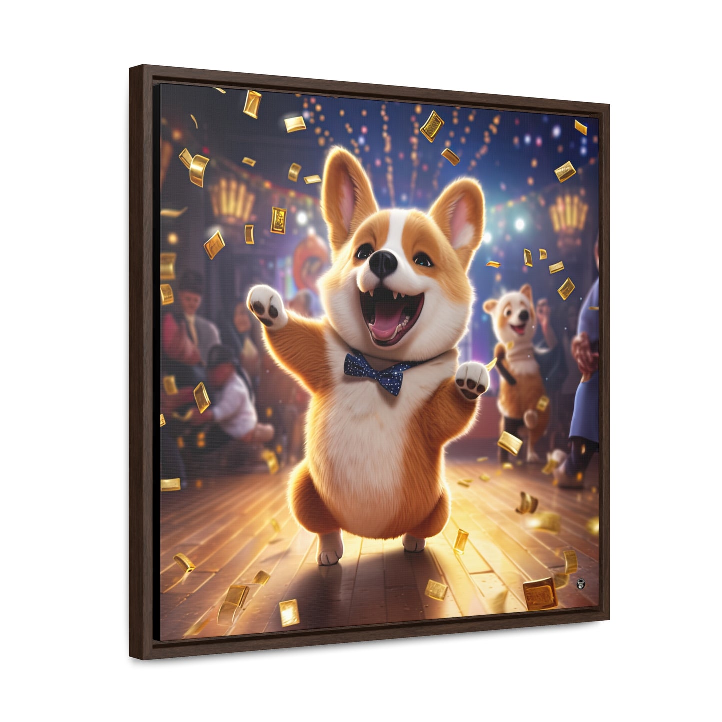 Boogaloo Corgi - Framed on Canvas