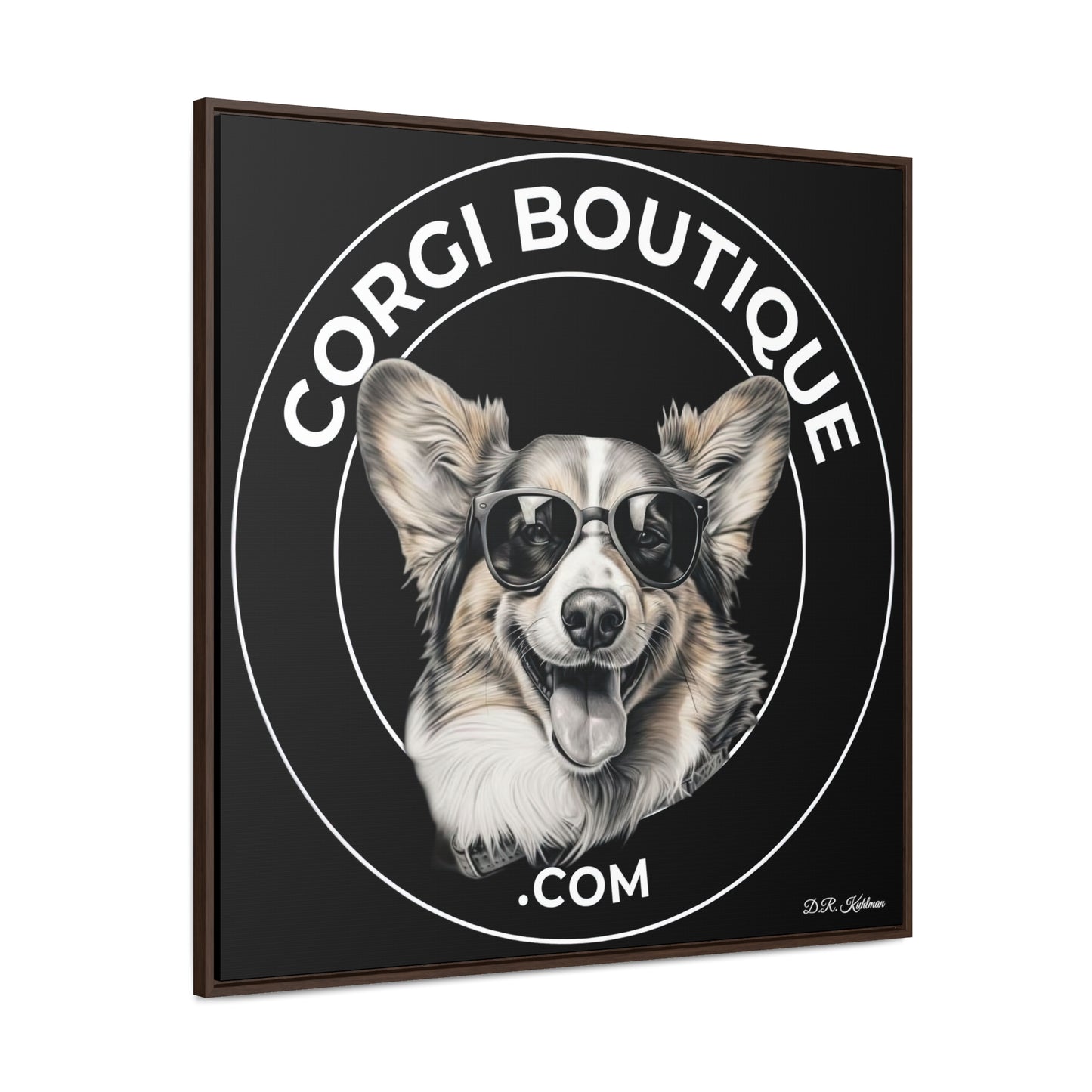 Corgi Boutique - Framed on Canvas