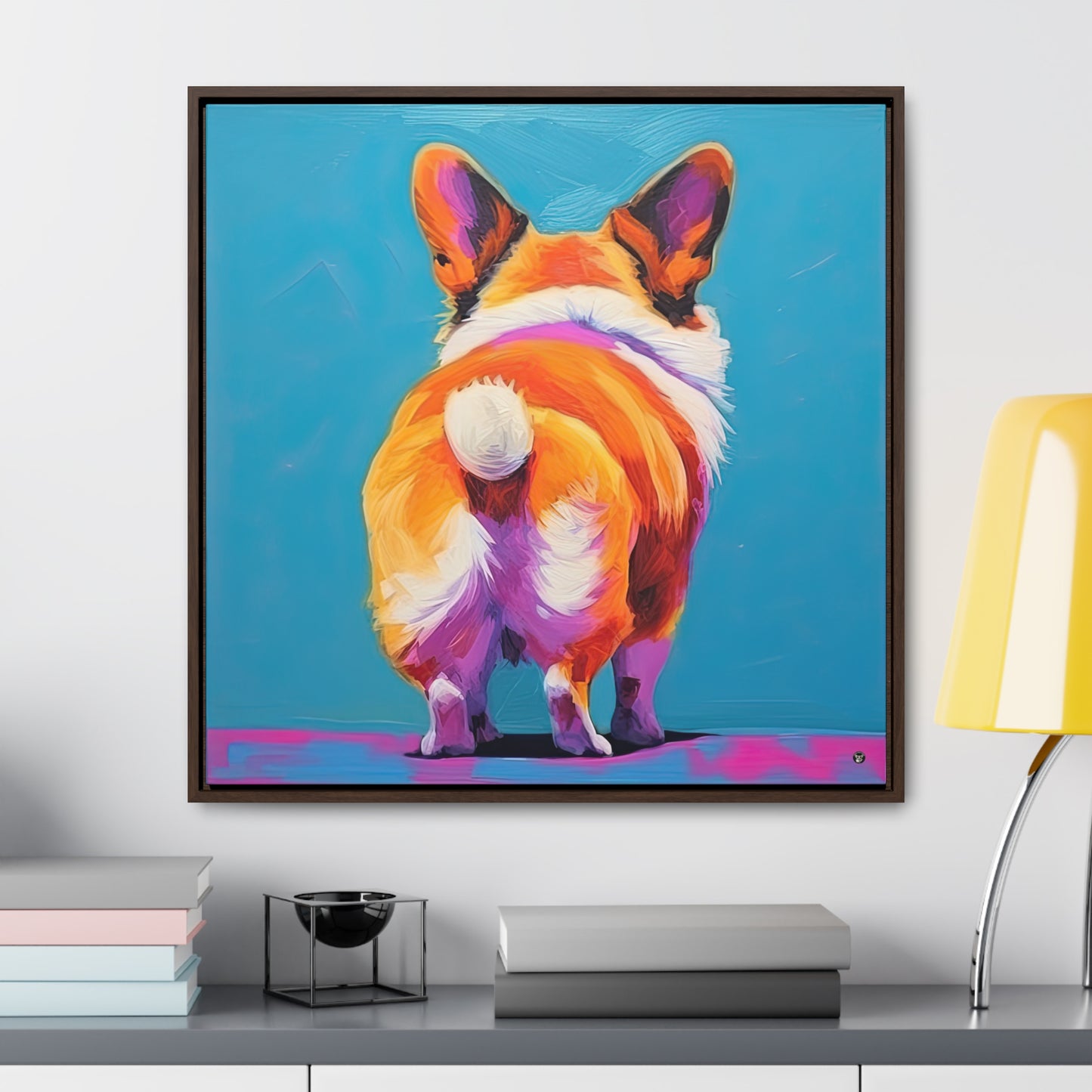 Corgi Butt - Framed on Canvas