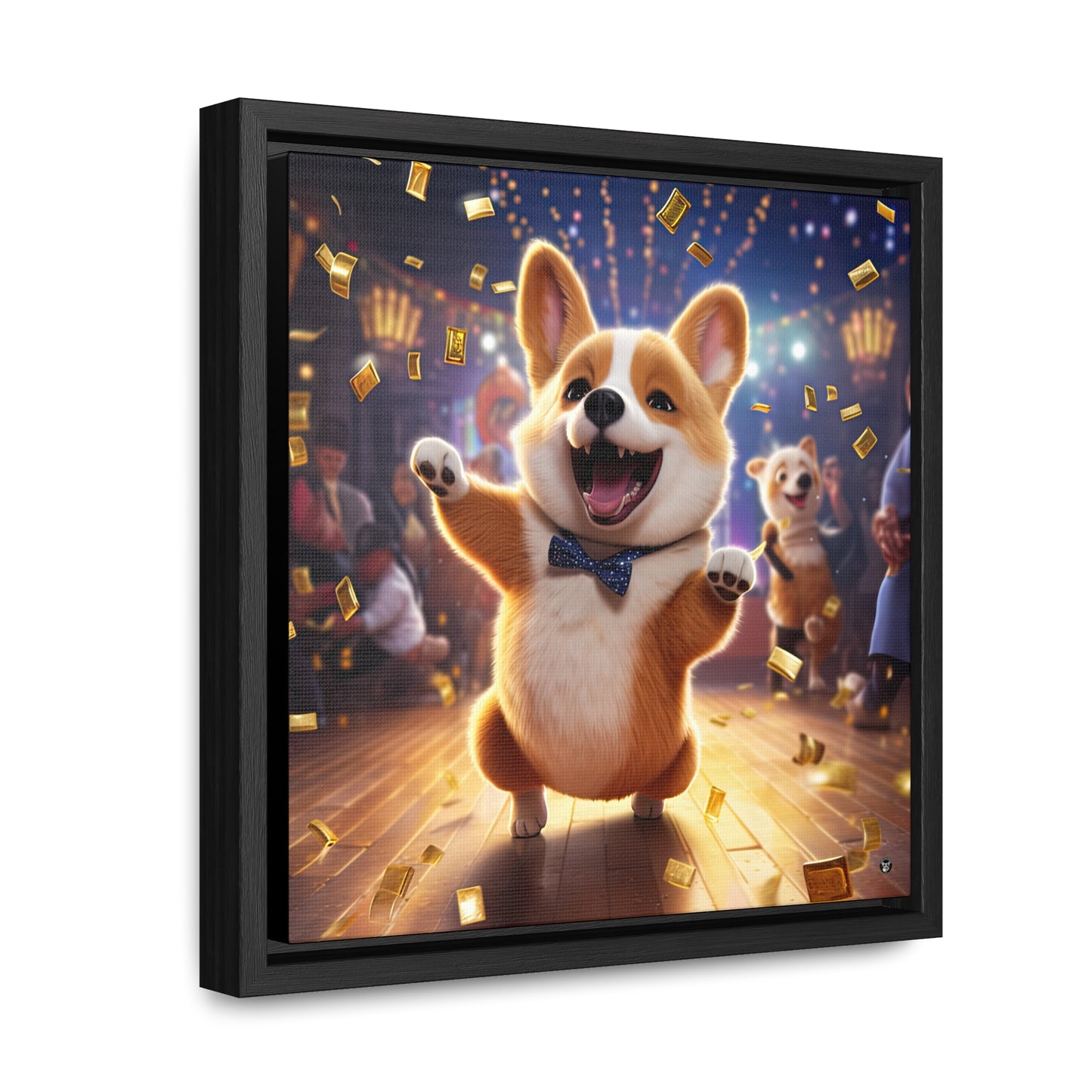 Boogaloo Corgi - Framed on Canvas
