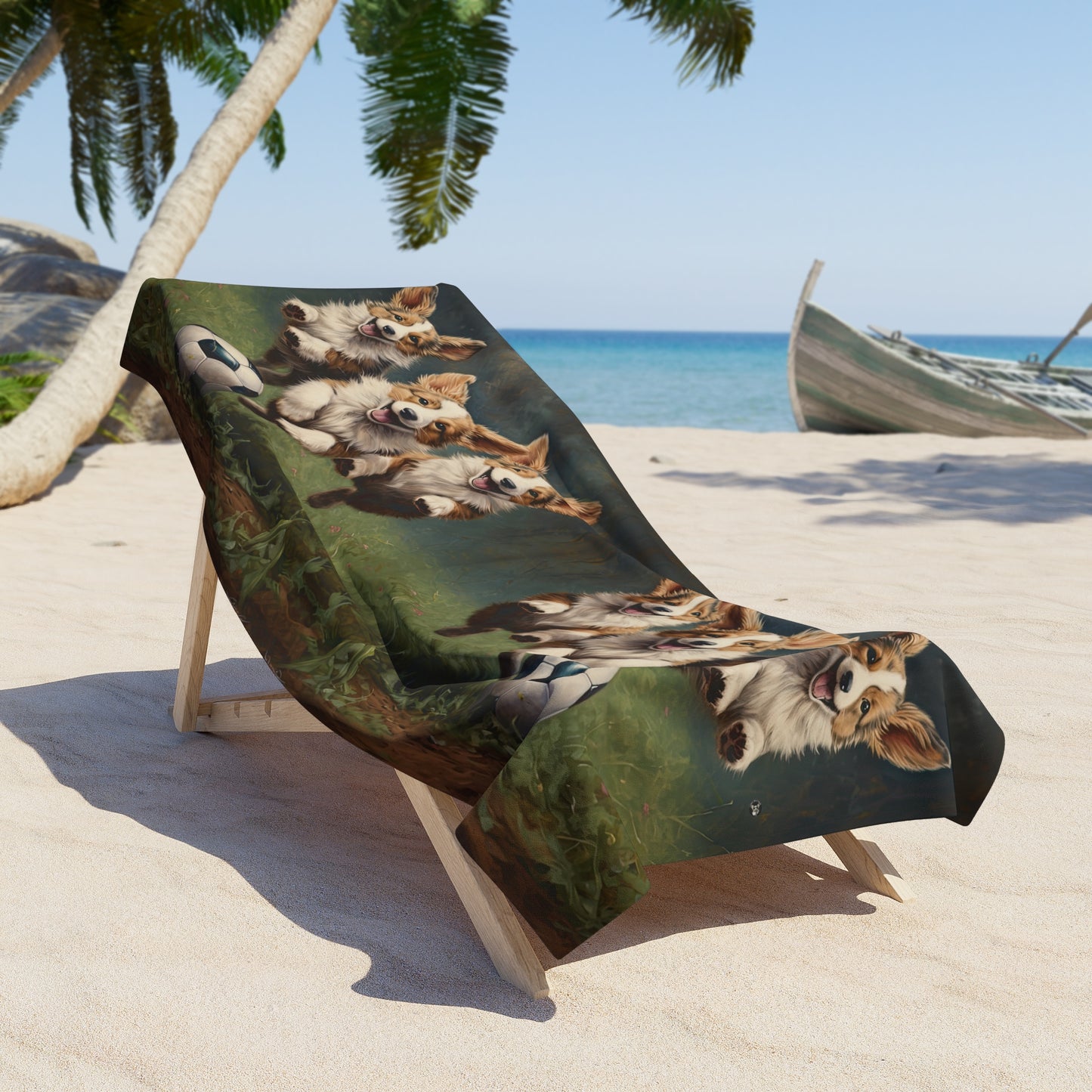 Corgi Pitch Beach Towel