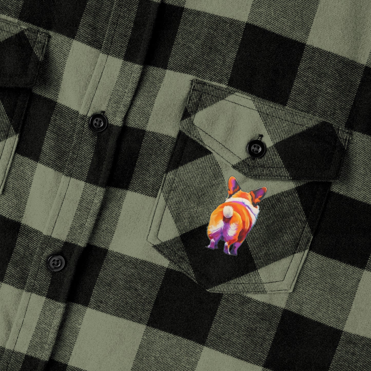 Corgi Butt - Flannel Shirt