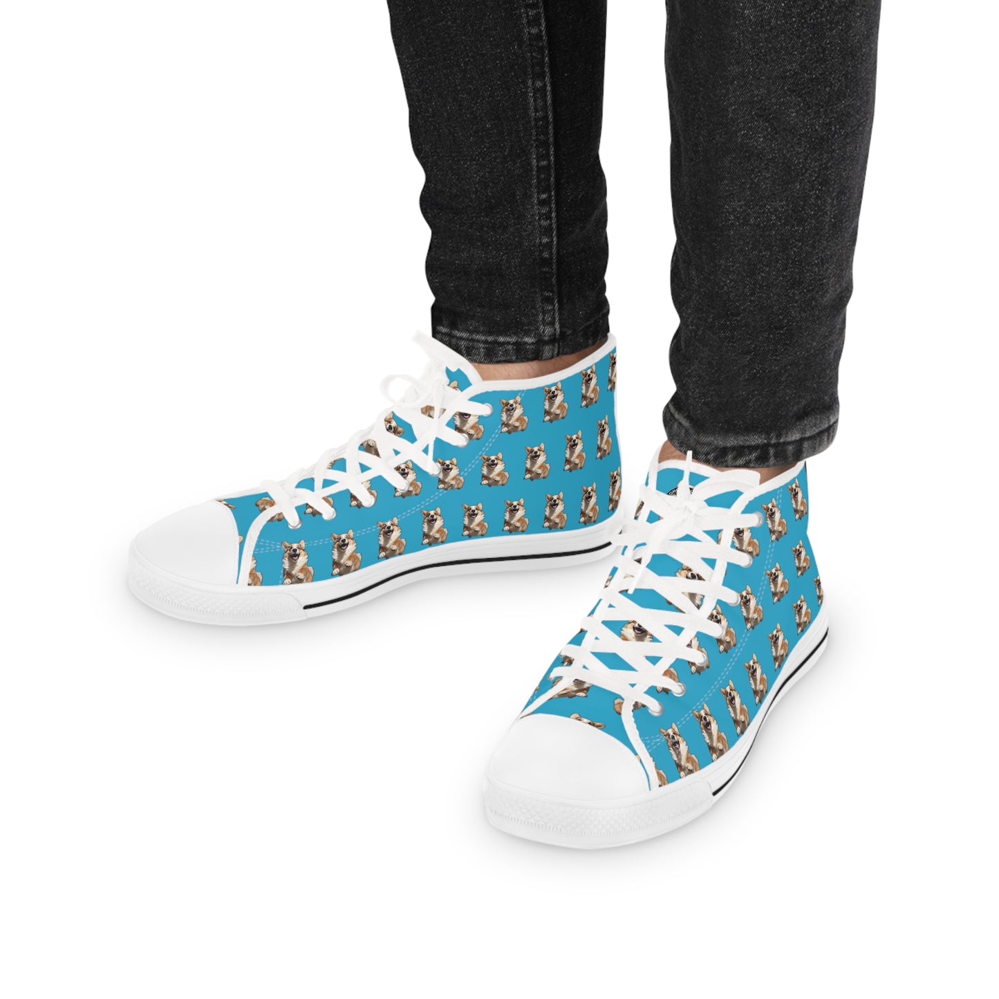 Super Corgi Mosaic - Men's High Top Sneakers