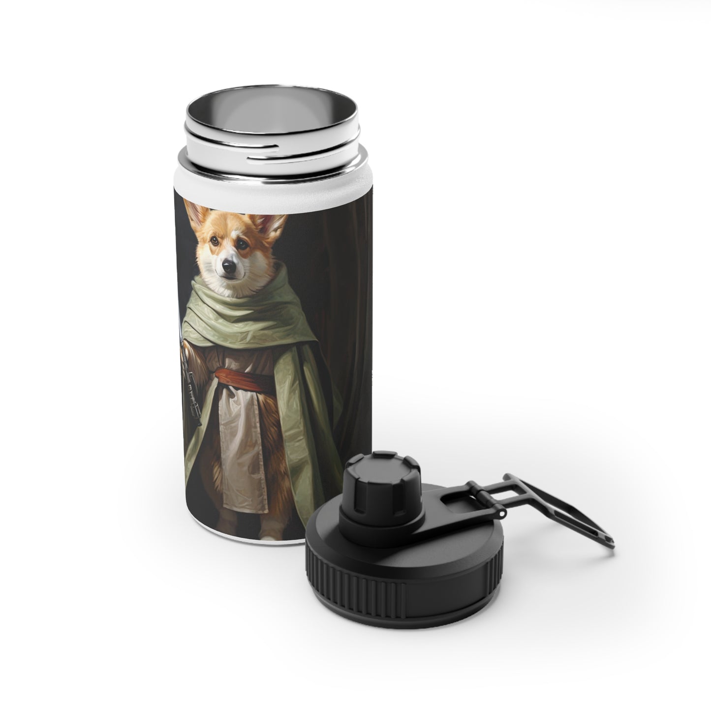 Jedi Corgi - Water Bottle with Sport Lid