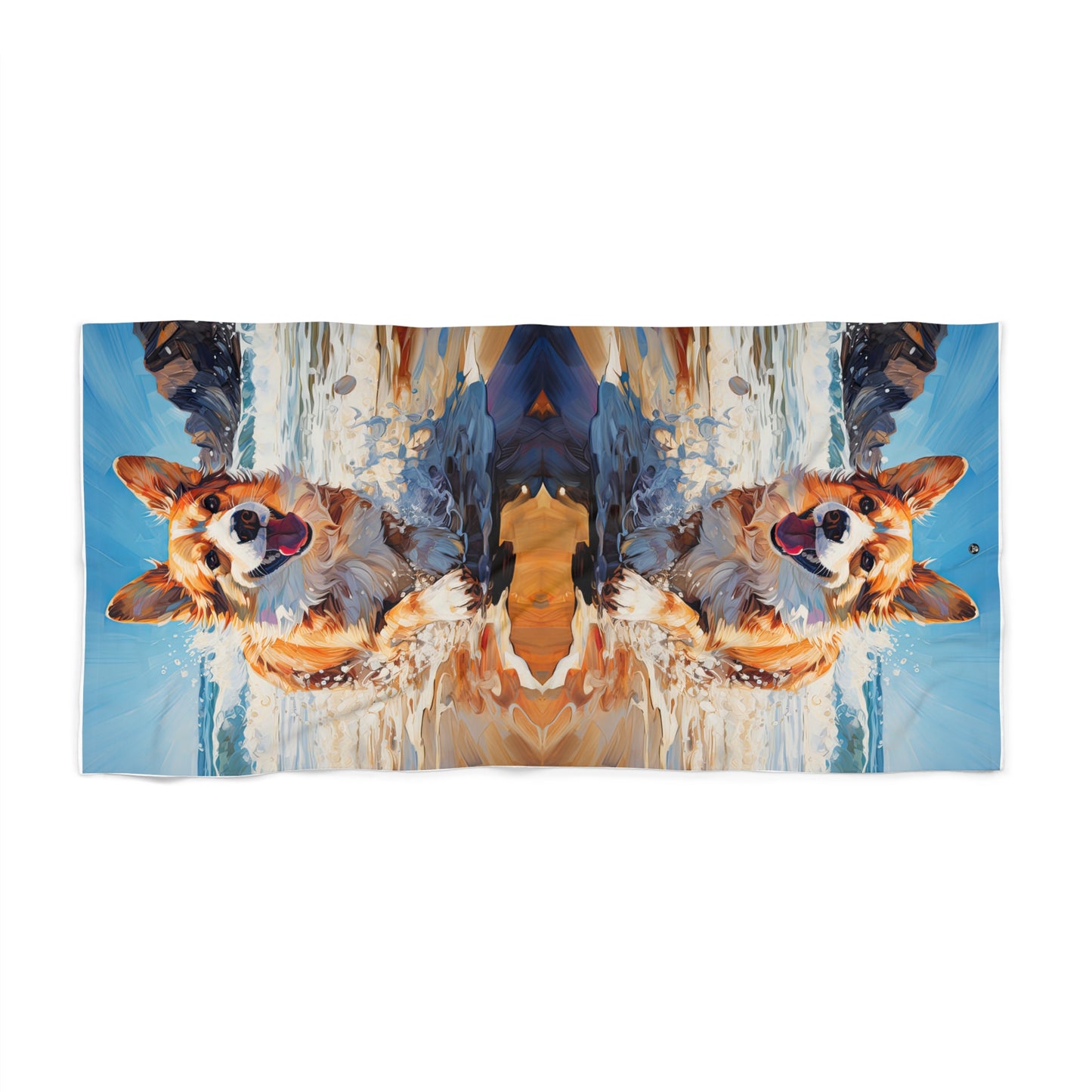 Coastal Corgi - Beach Towel