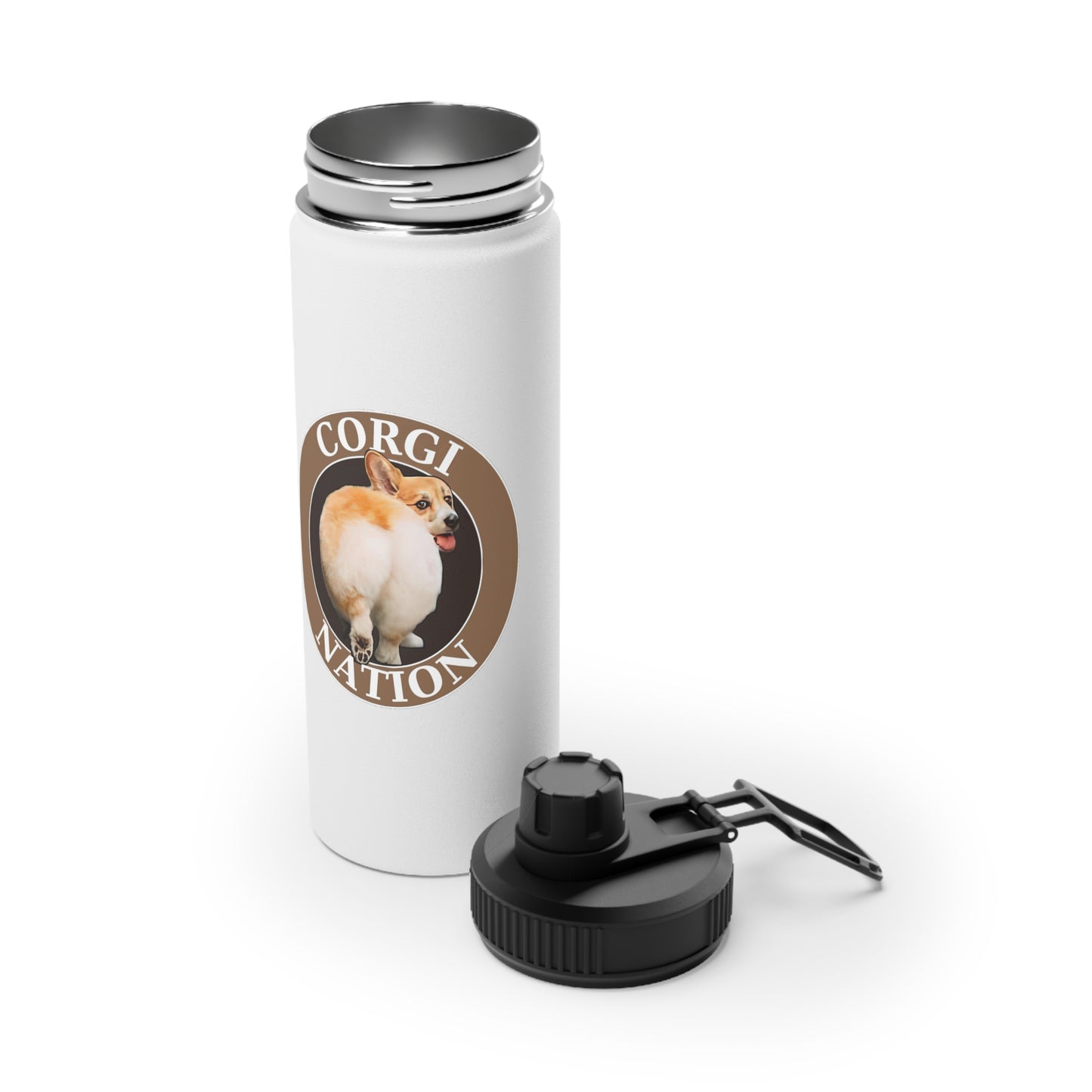 Corgi Nation - Water Bottle with Sport Lid