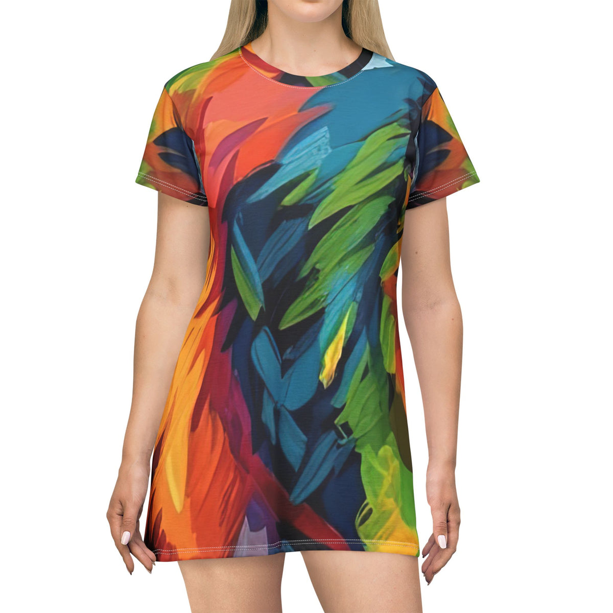 Scouter Corgi Watercolor T-Dress - Vibrant Colorful Corgi Long Shirt