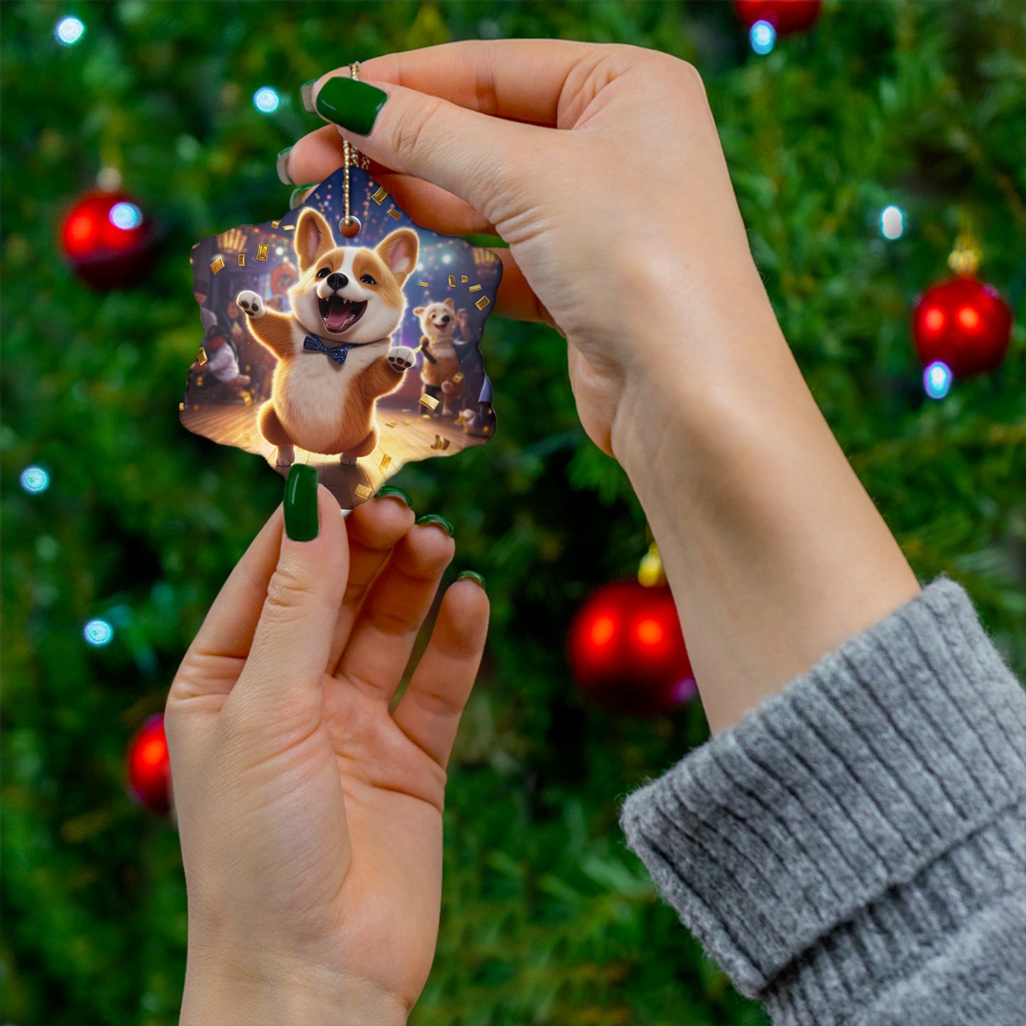 Party Pup - Ceramic Ornament