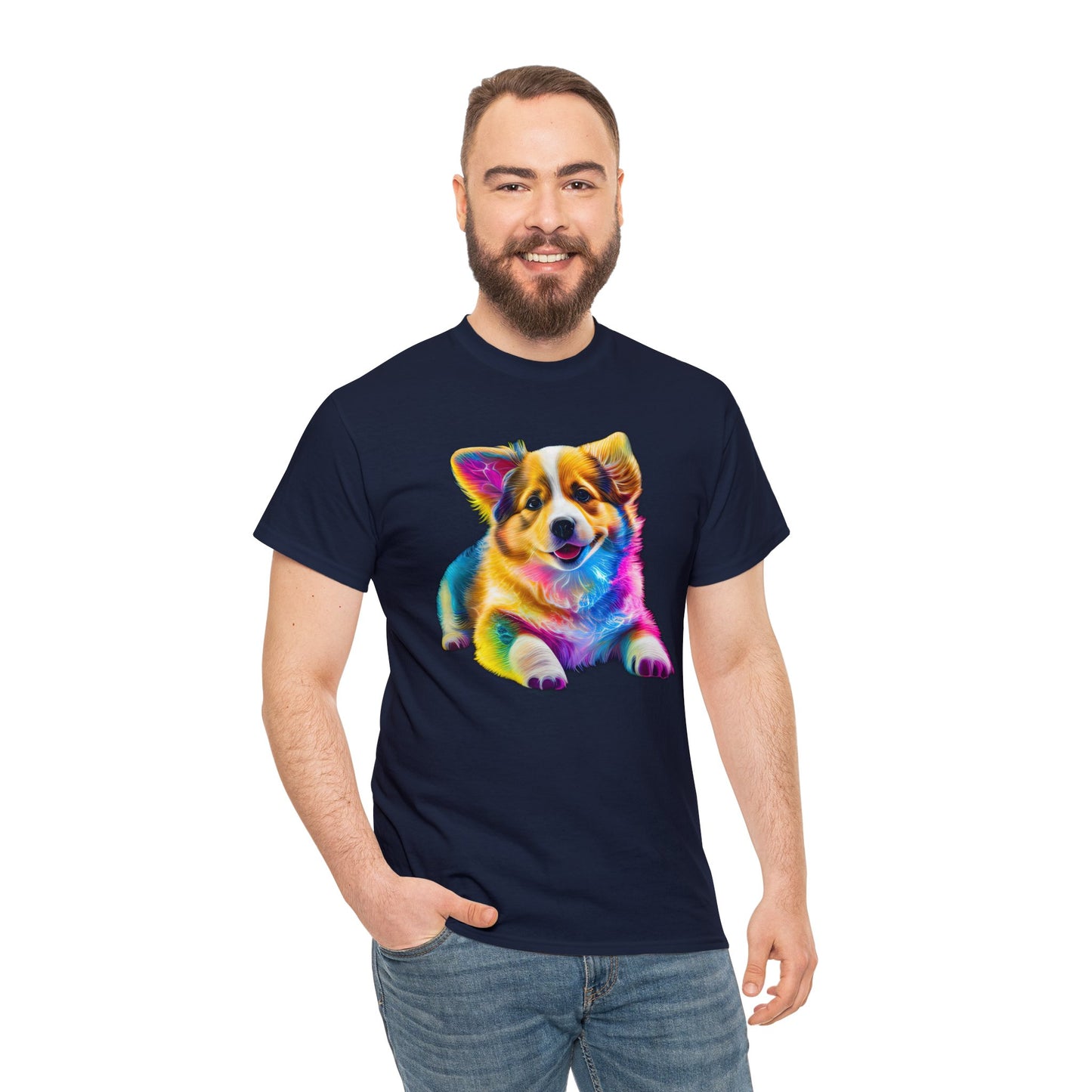 Colorful Corgi - Unisex Heavy Cotton Tee