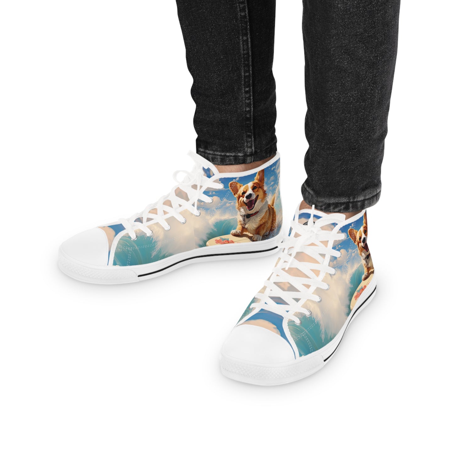 Cowabunga Corgi - Men's High Top Sneakers