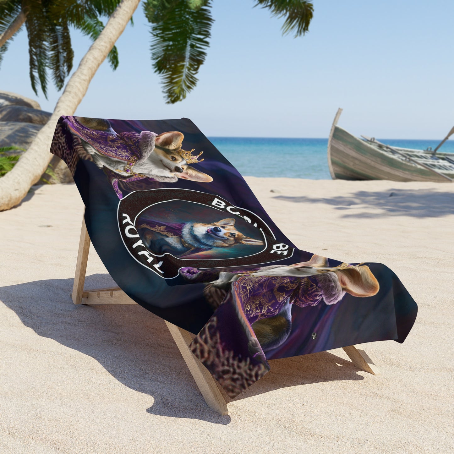 Serviette de plage "Né pour être royal"