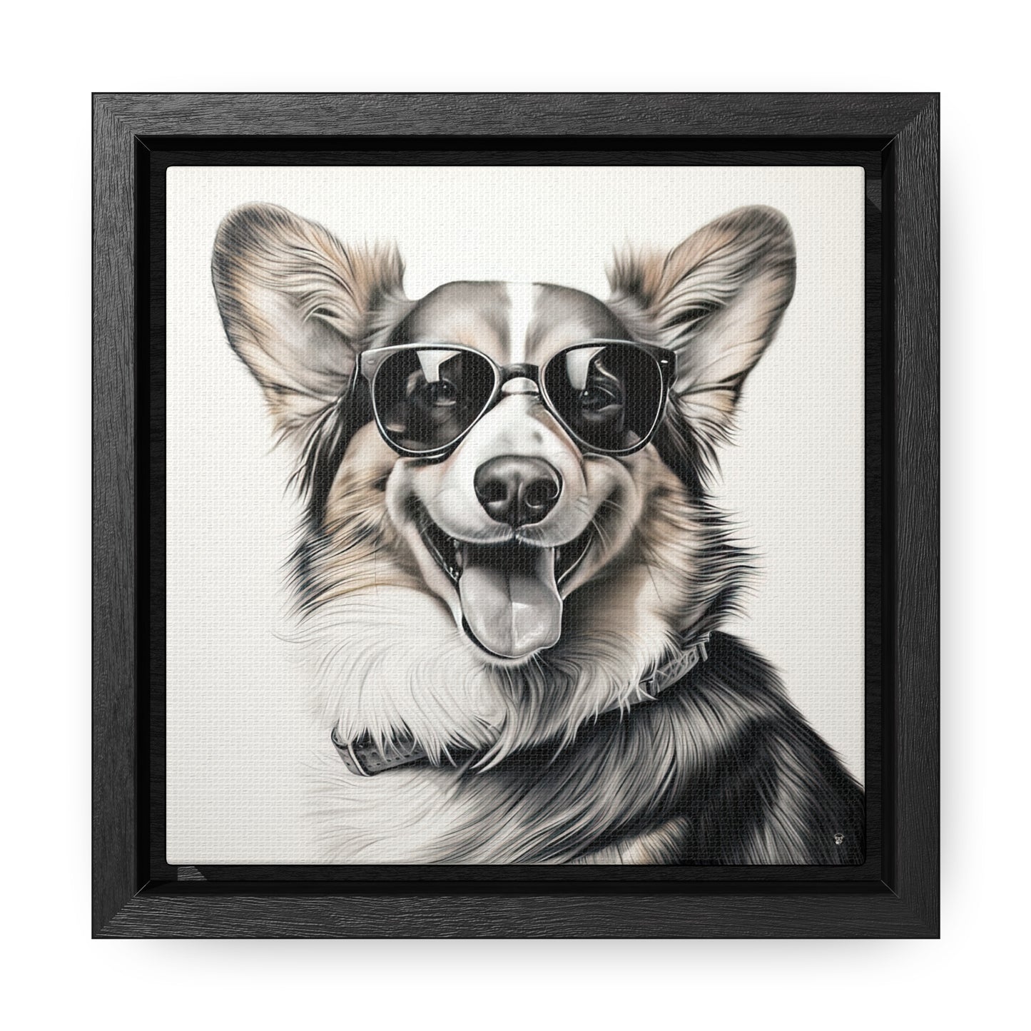 Corgi Cool - Framed on Canvas