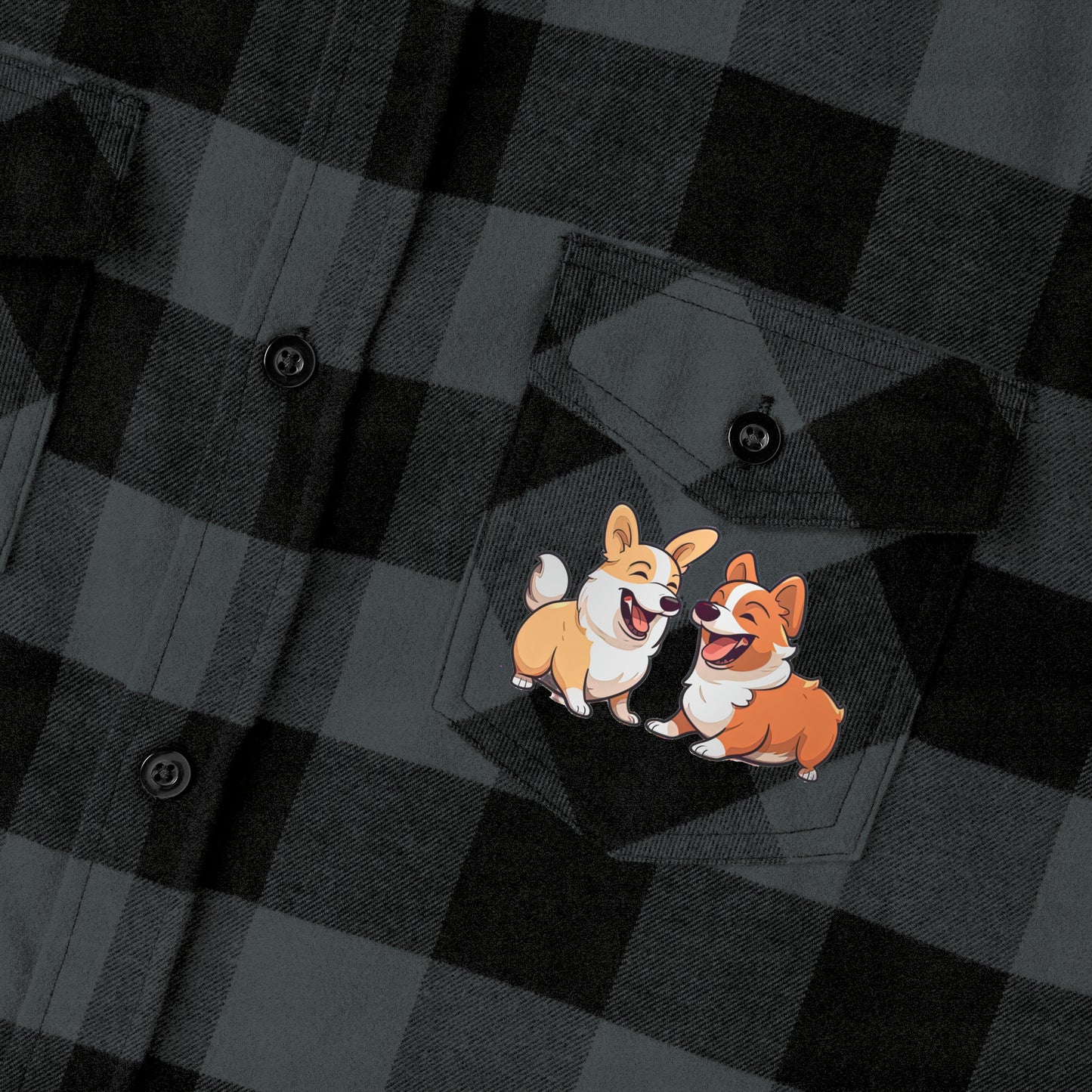 Corgi Couple - Flannel Shirt