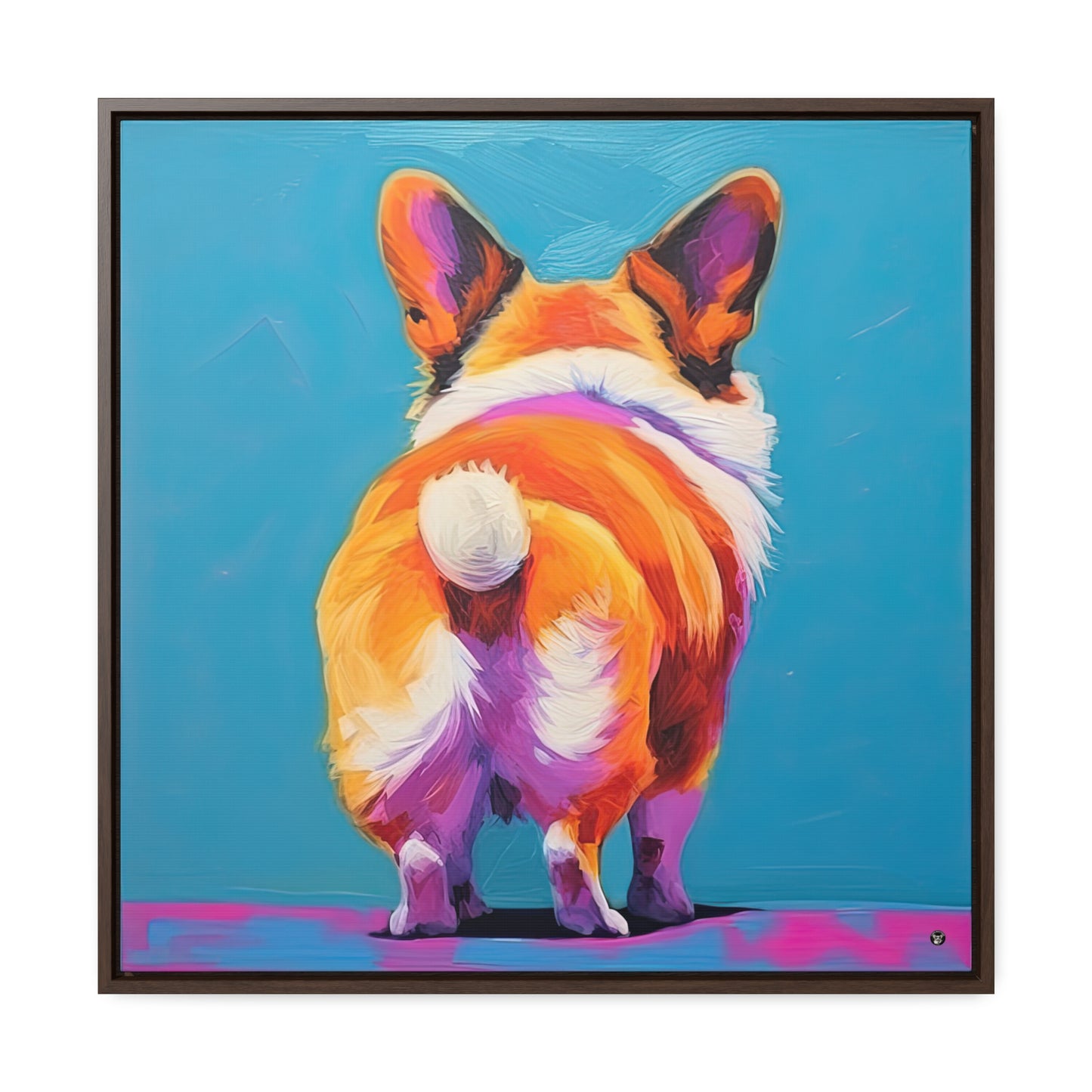 Corgi Butt - Framed on Canvas