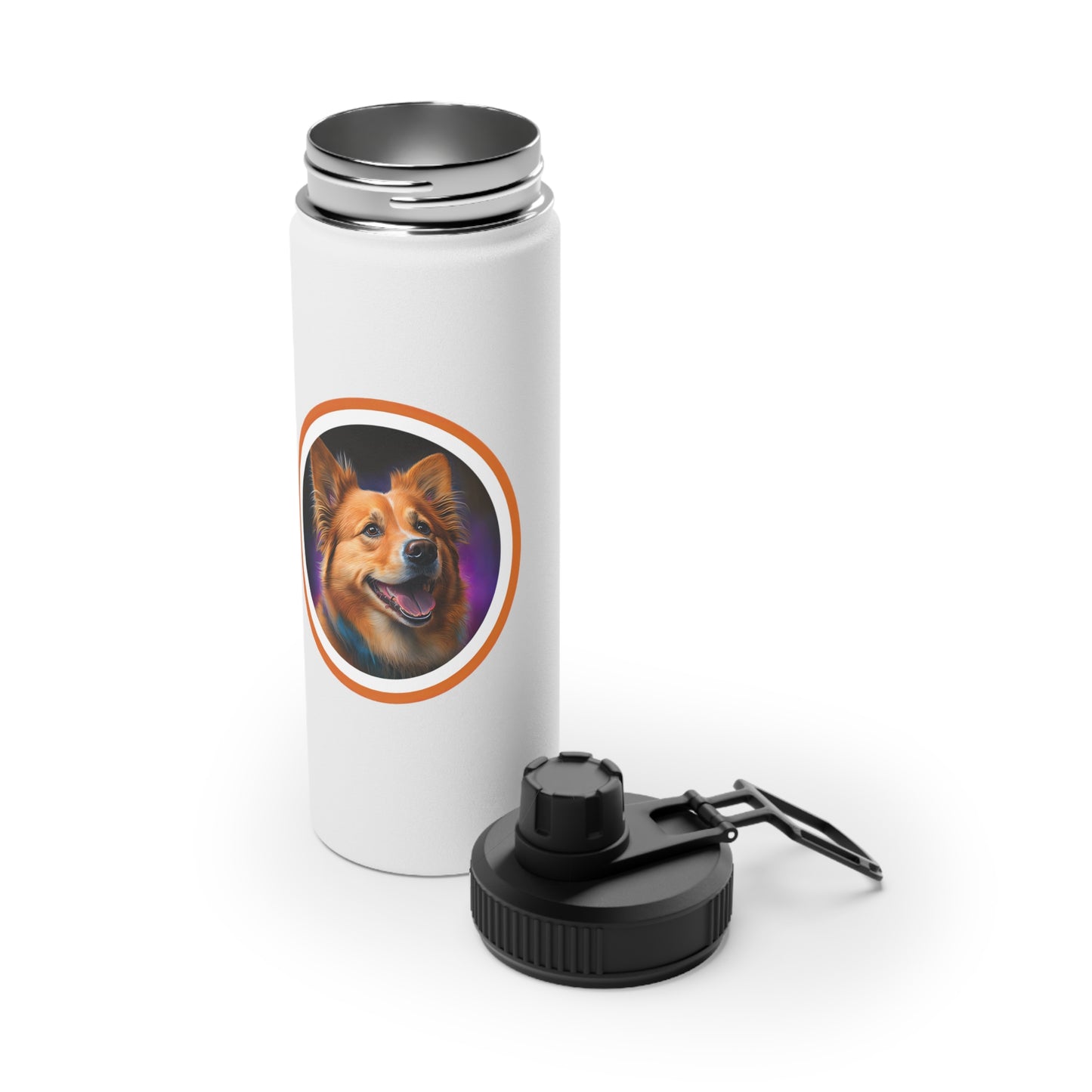 Golden Corgi - Water Bottle with Sport Lid