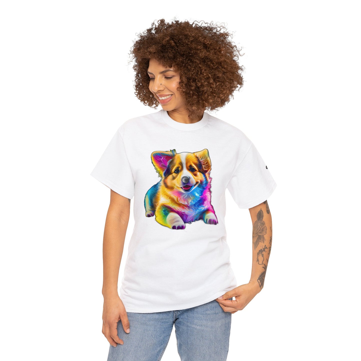 Colorful Corgi - Unisex Heavy Cotton Tee