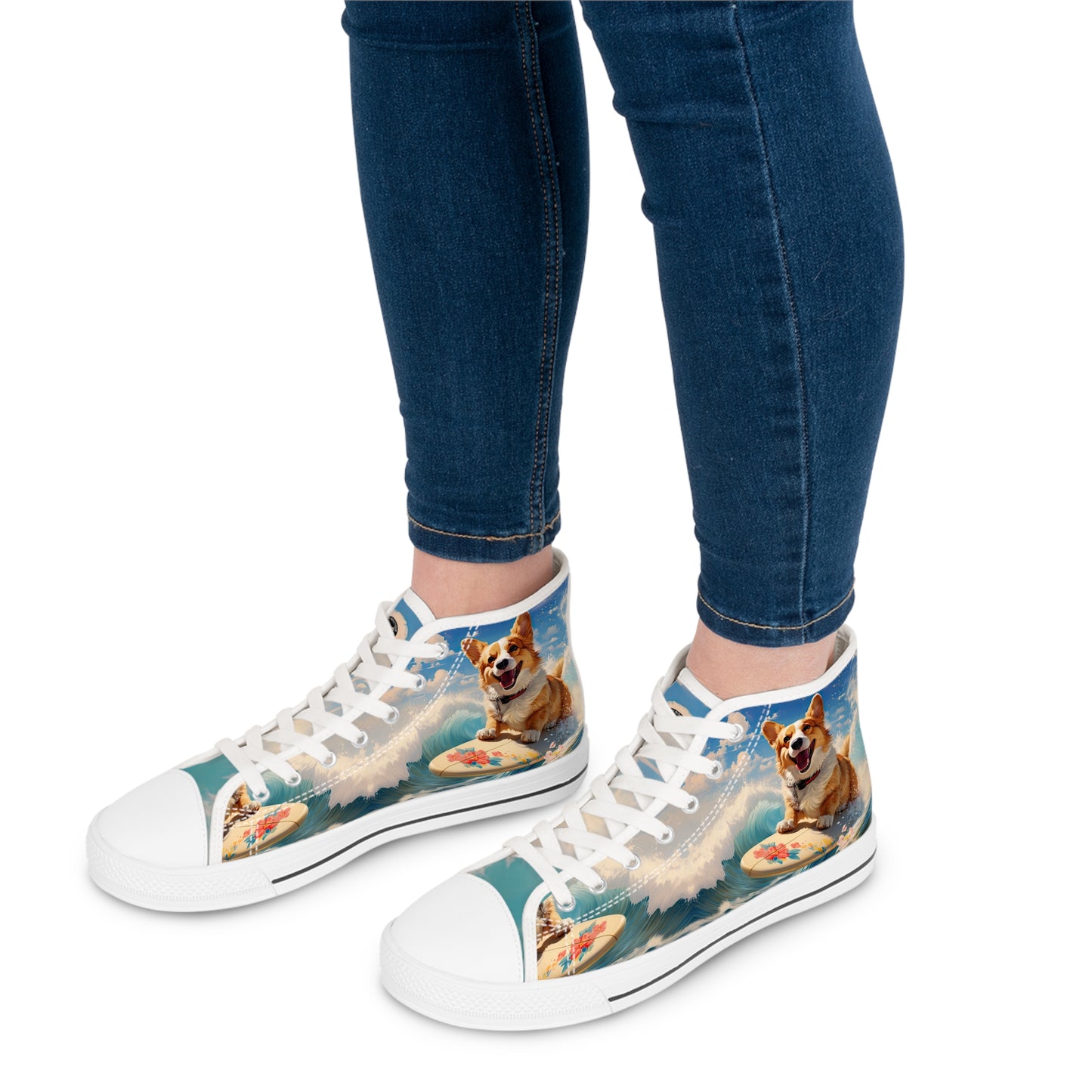 Cowabunga Corgi - Women's High Top Sneakers