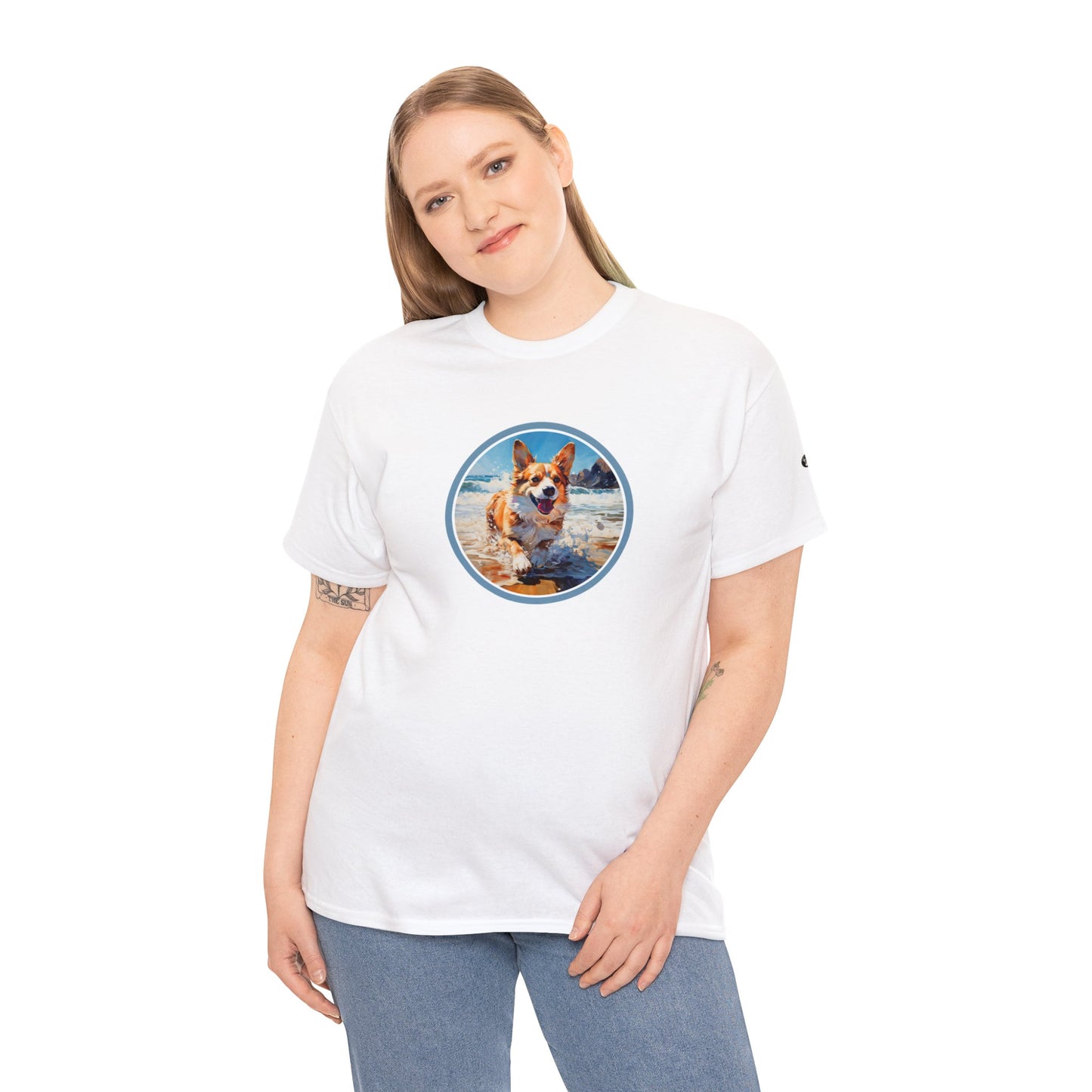 Coastal Corgi - Unisex Heavy Cotton Tee