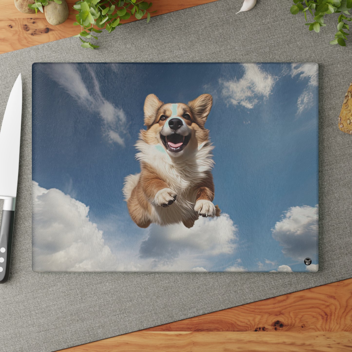 Super Corgi - Glass Cutting Board