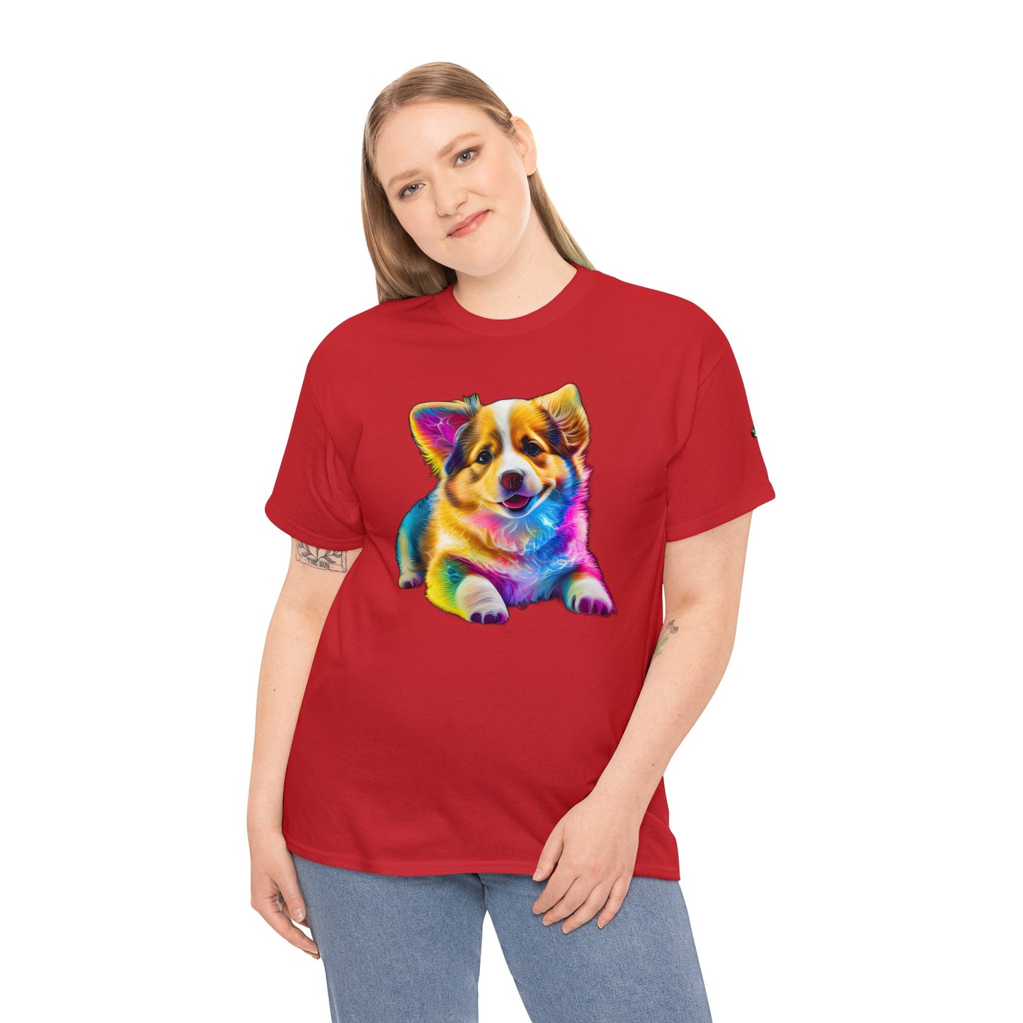Colorful Corgi - Unisex Heavy Cotton Tee