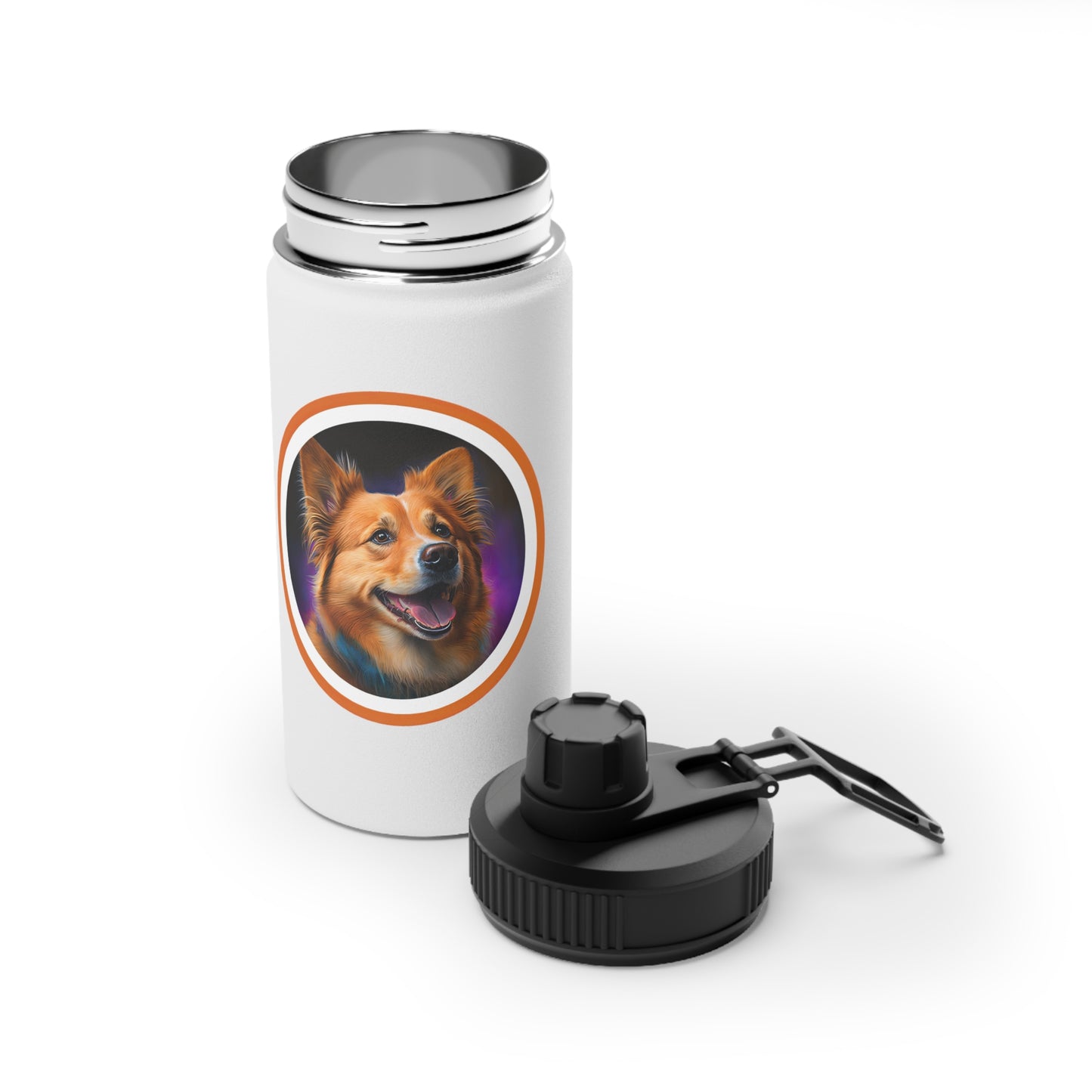Golden Corgi - Water Bottle with Sport Lid