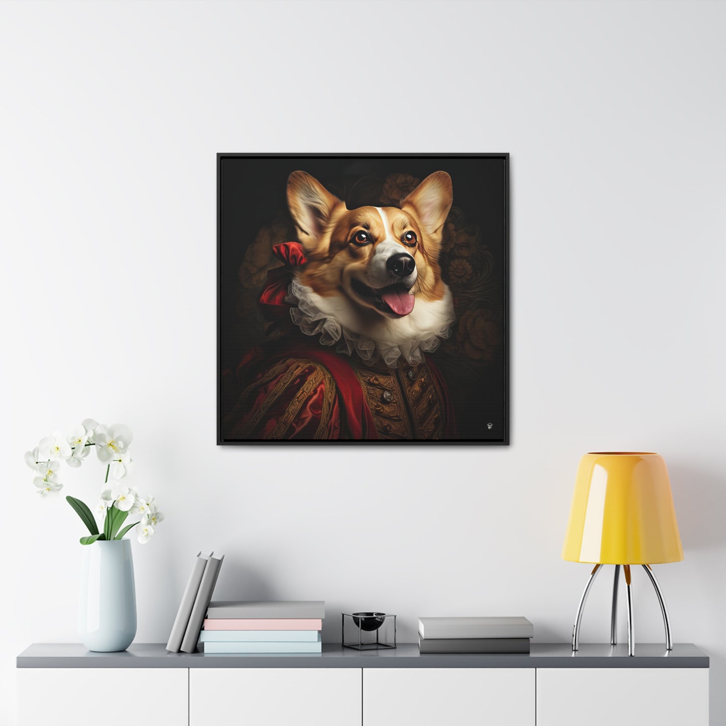 Renaissance Corgi - Framed on Canvas