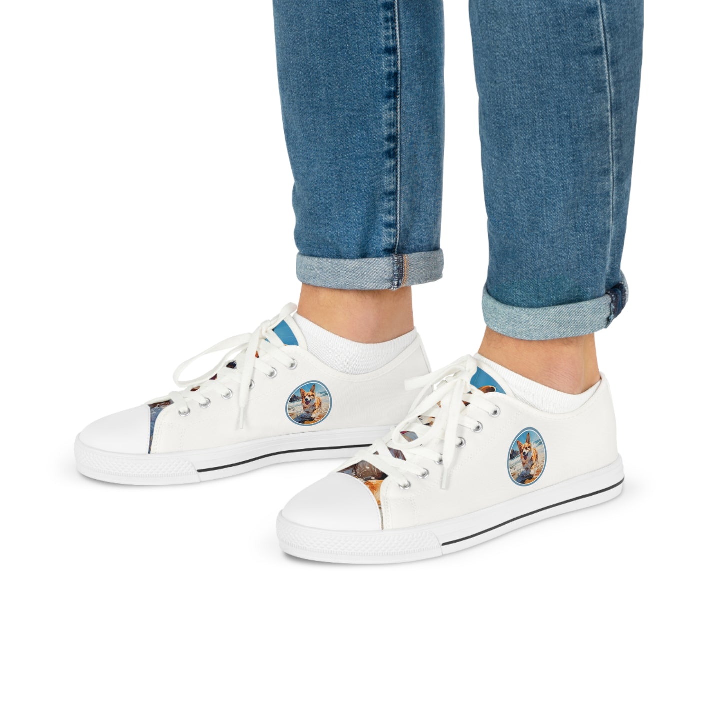 Coastal Corgi - Men's Low Top Sneakers