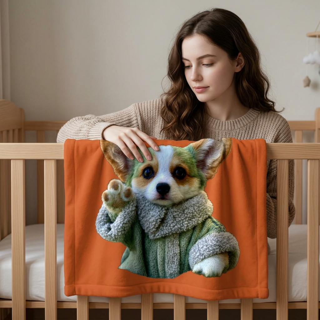 Grogu the Corgi Cuddle Blanket
