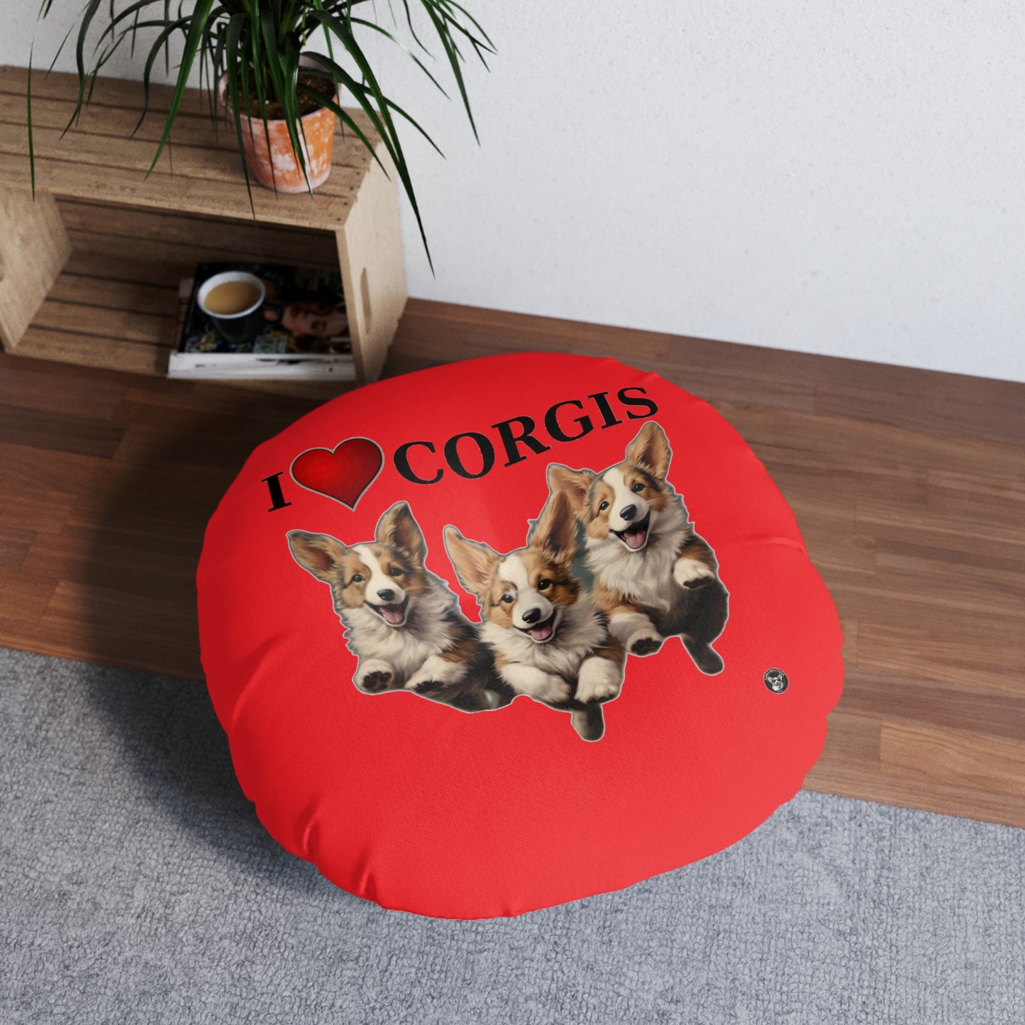 I Heart Corgis in Red - Floor Pillow