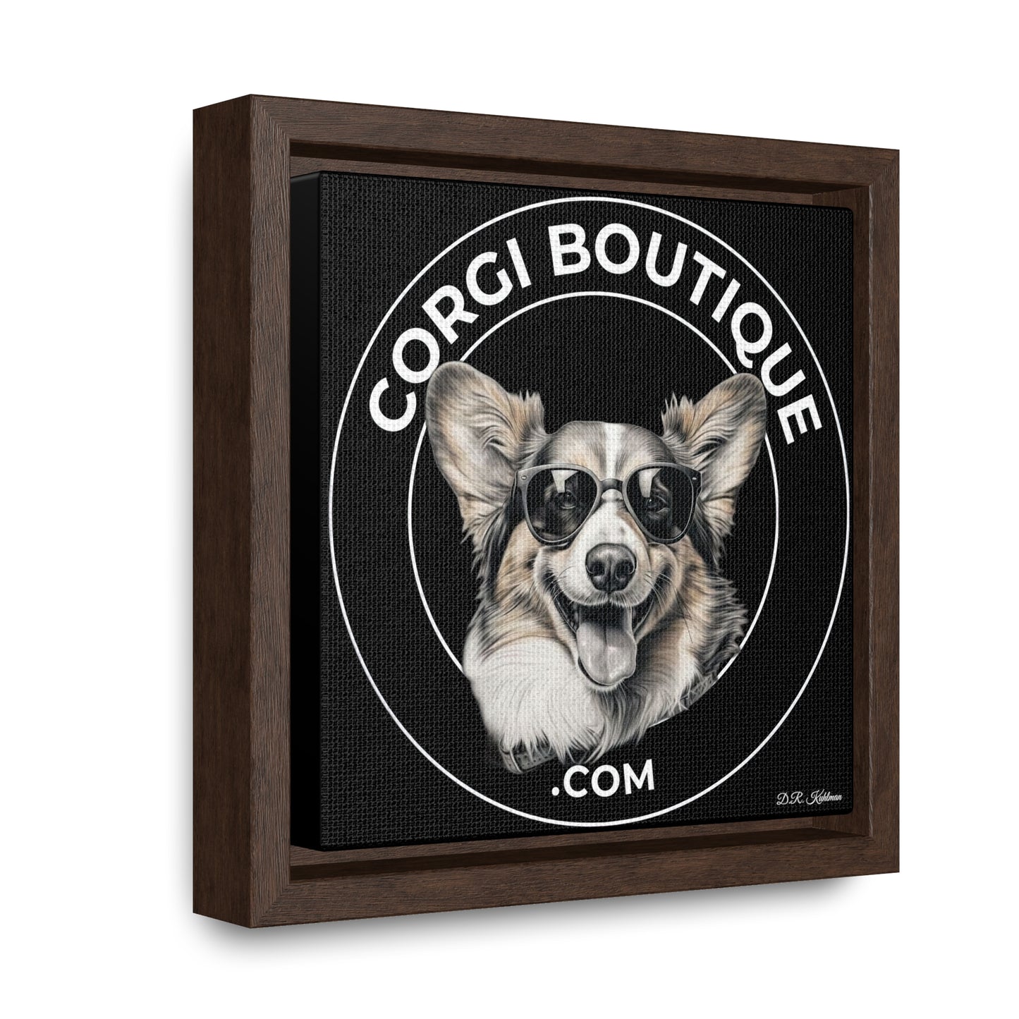 Corgi Boutique - Framed on Canvas