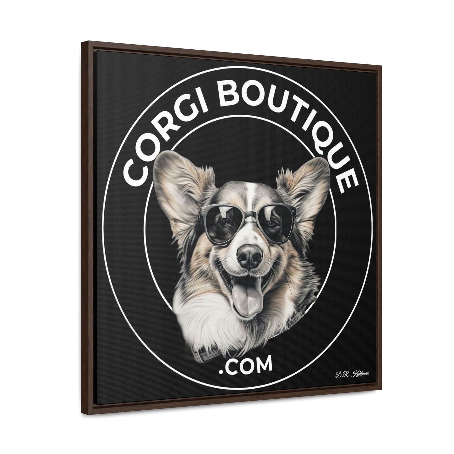 Corgi Boutique - Framed on Canvas