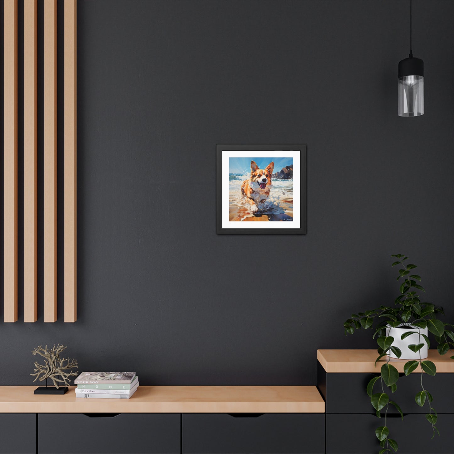 Coastal Corgi - Framed Print
